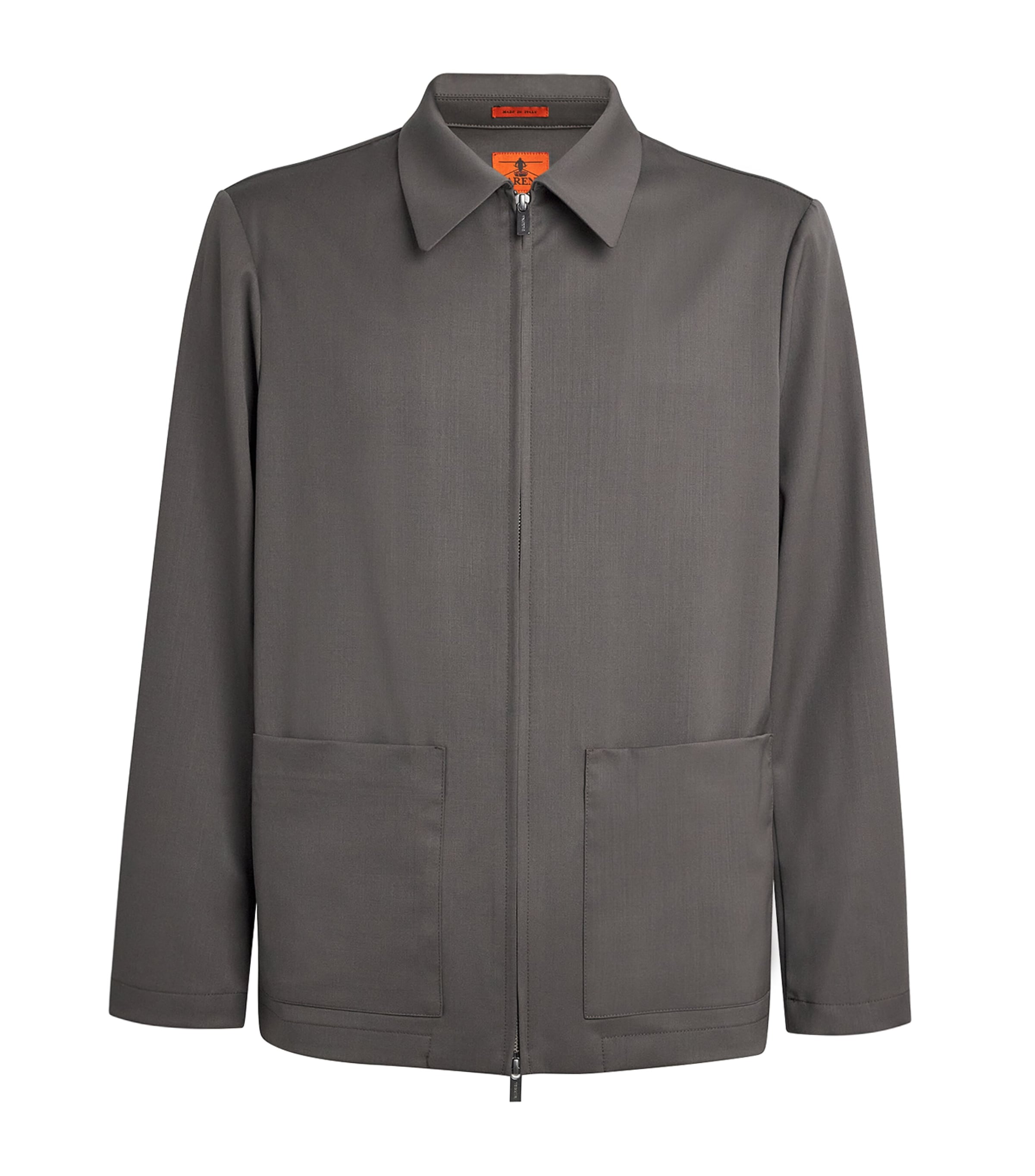 Barena Venezia Wool-blend Zip-up Overshirt In Gray