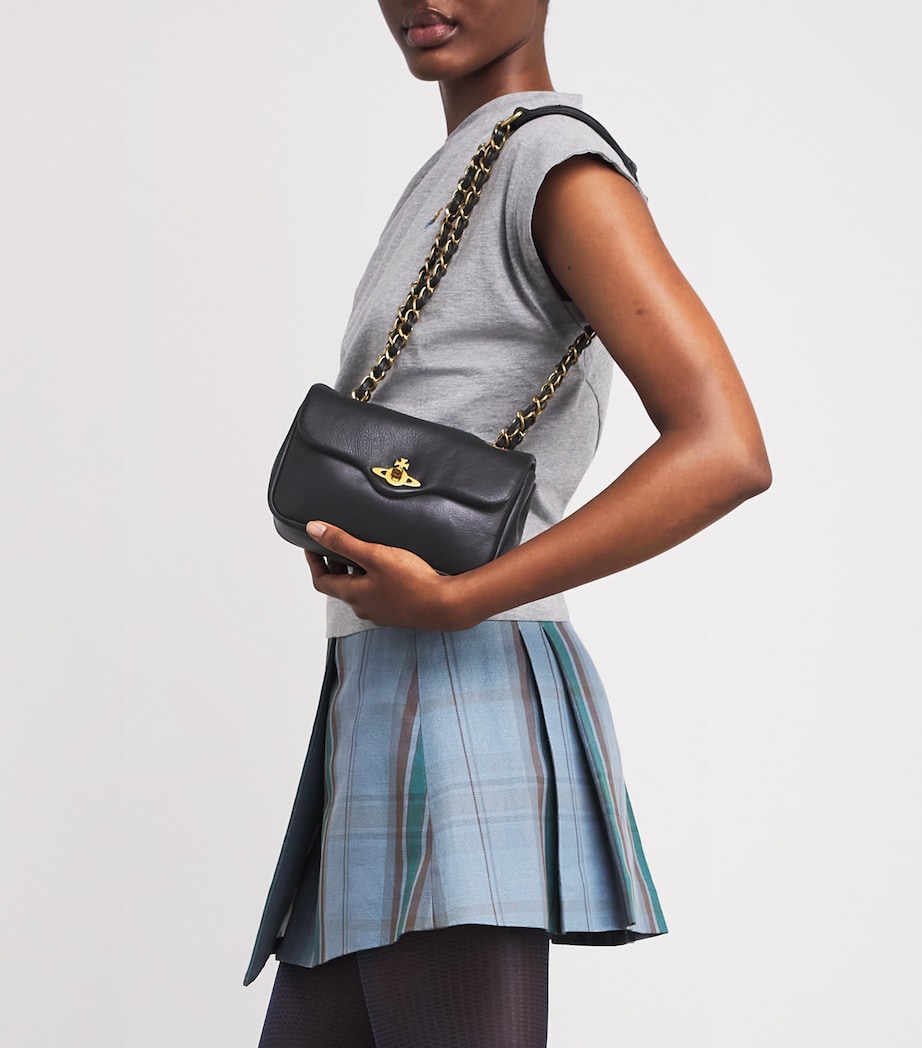 Small Leather Anita Shoulder Bag N401 BLACK Image 2