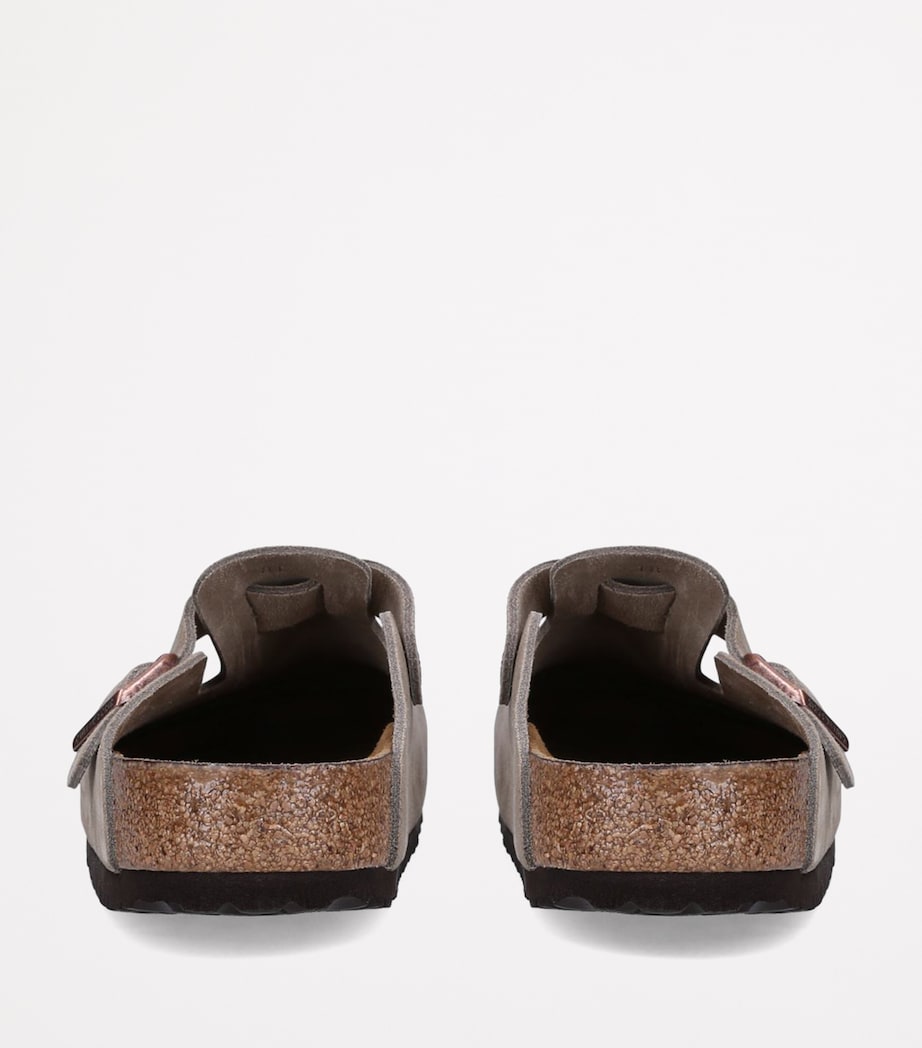 Birkenstock Suede Boston Clogs Taupe Image 3