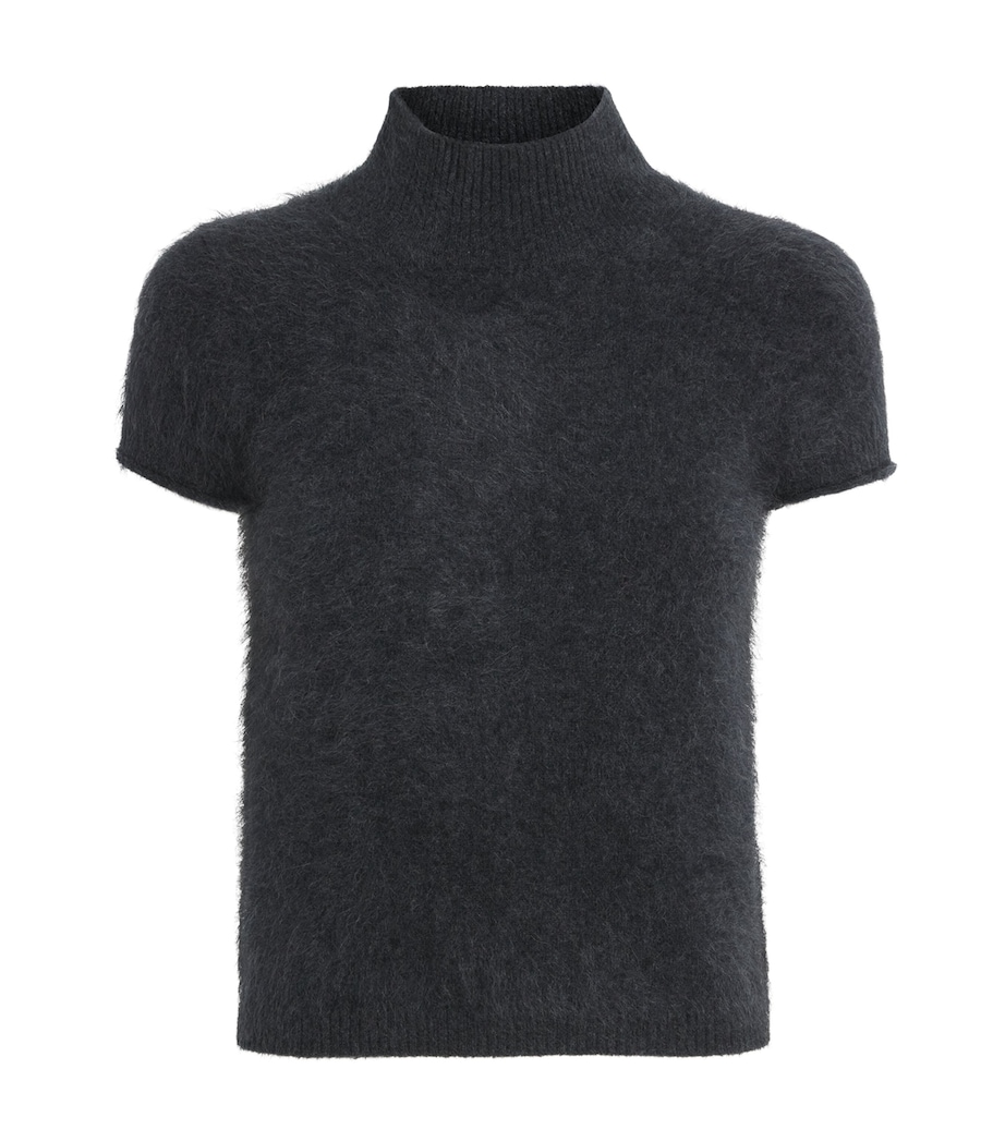 Brushed Cashmere Shrunken Baby T-Shirt CHARCOAL M LANGE Image 1