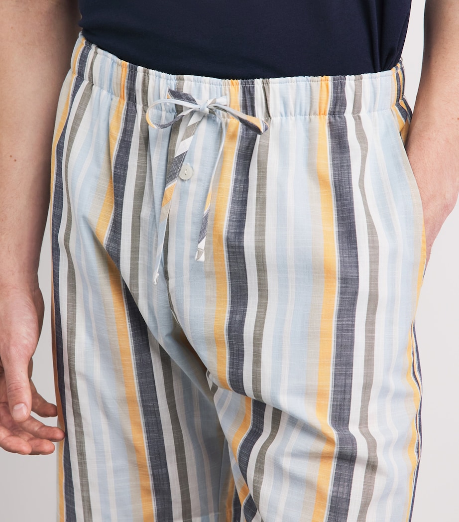 Hanro Mens Cotton Stripe Night & Day Shorts Sunset Stripe Image 3
