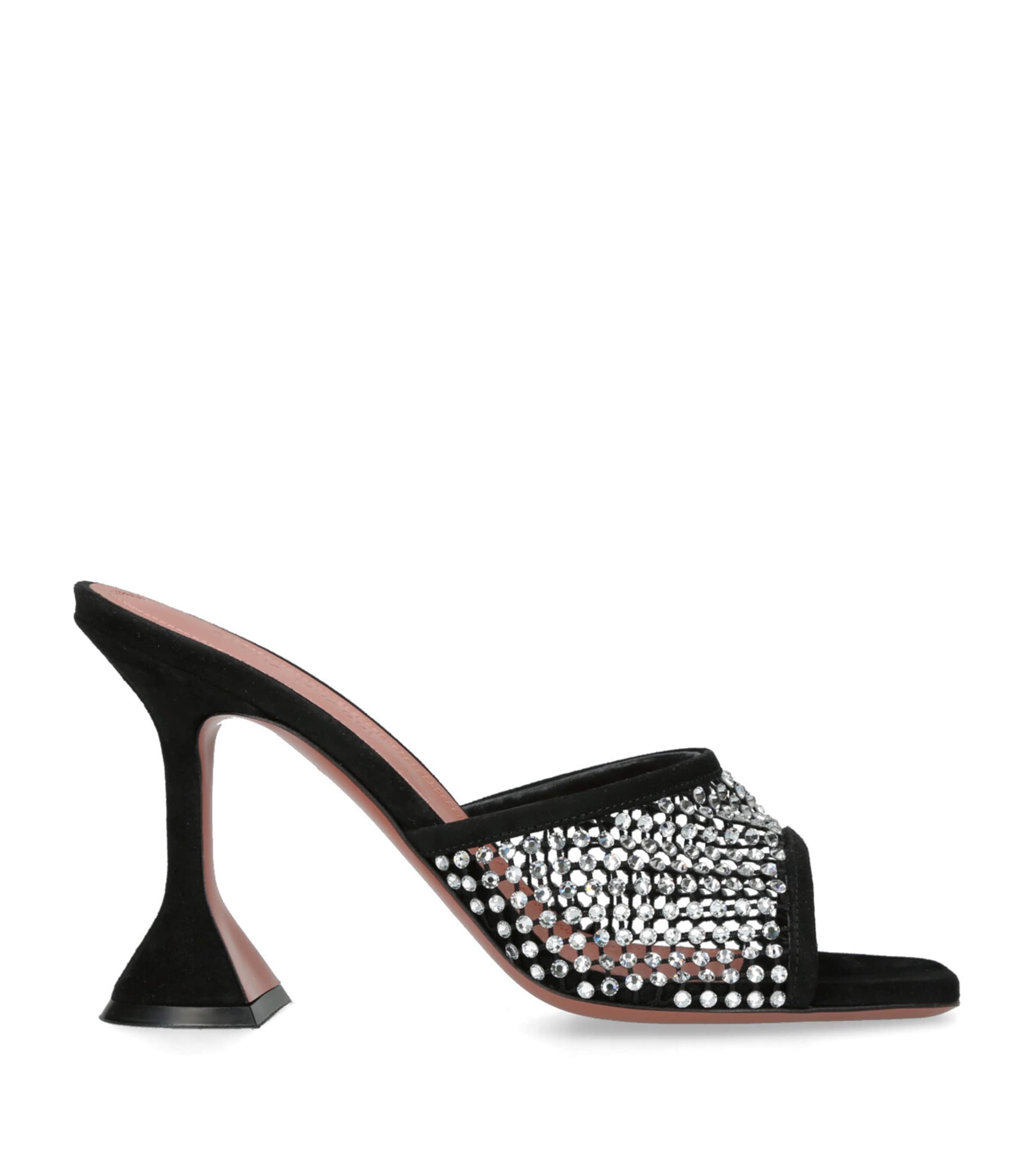 Amina Muaddi Crystal-Mesh Lupita Mules 95 | Women Shoes | Heels | Mules | Heeled Mules | Designers | Amina Muaddi