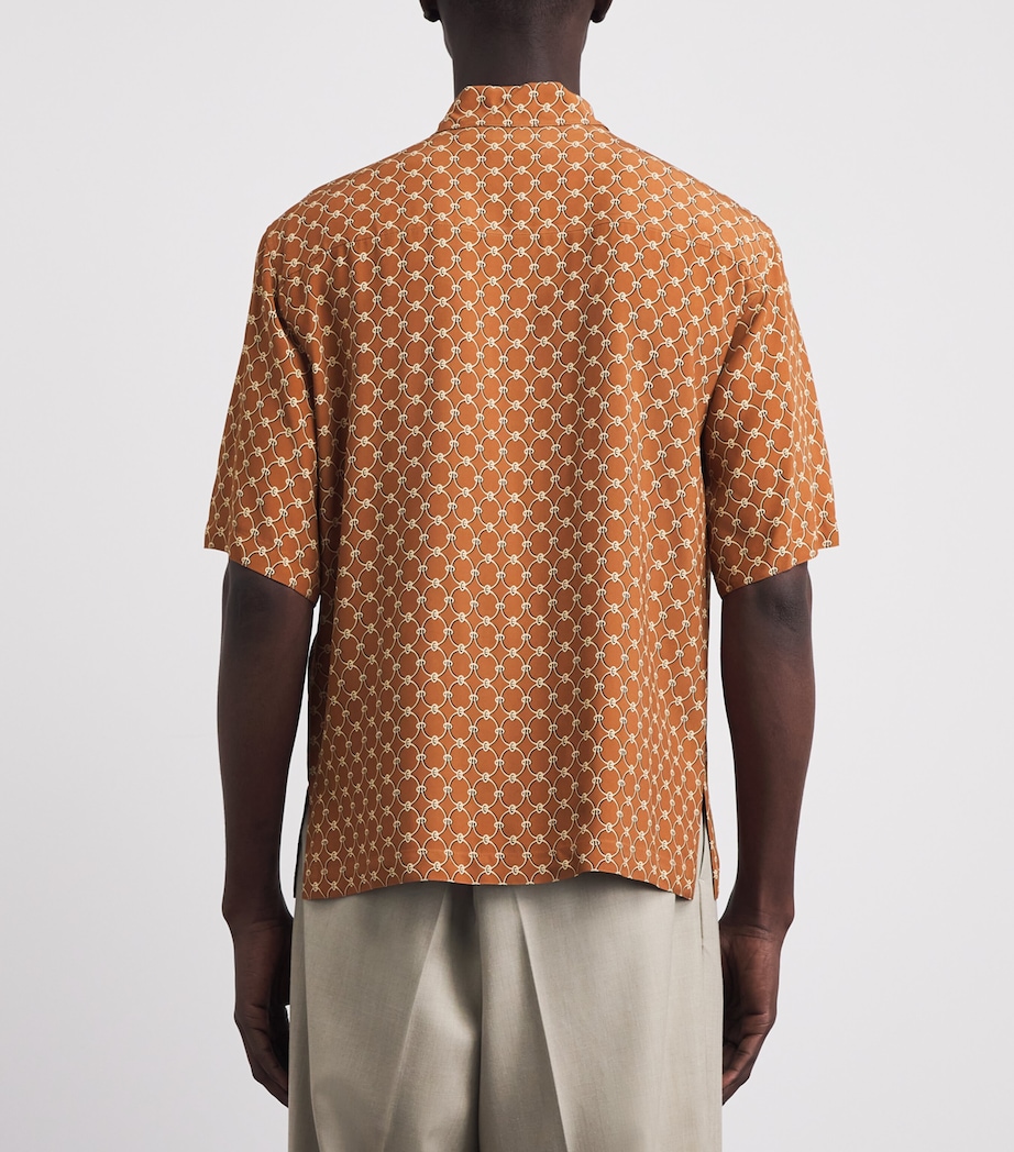 Sandro Paris Mens Link-Print Shirt Camel Image 5