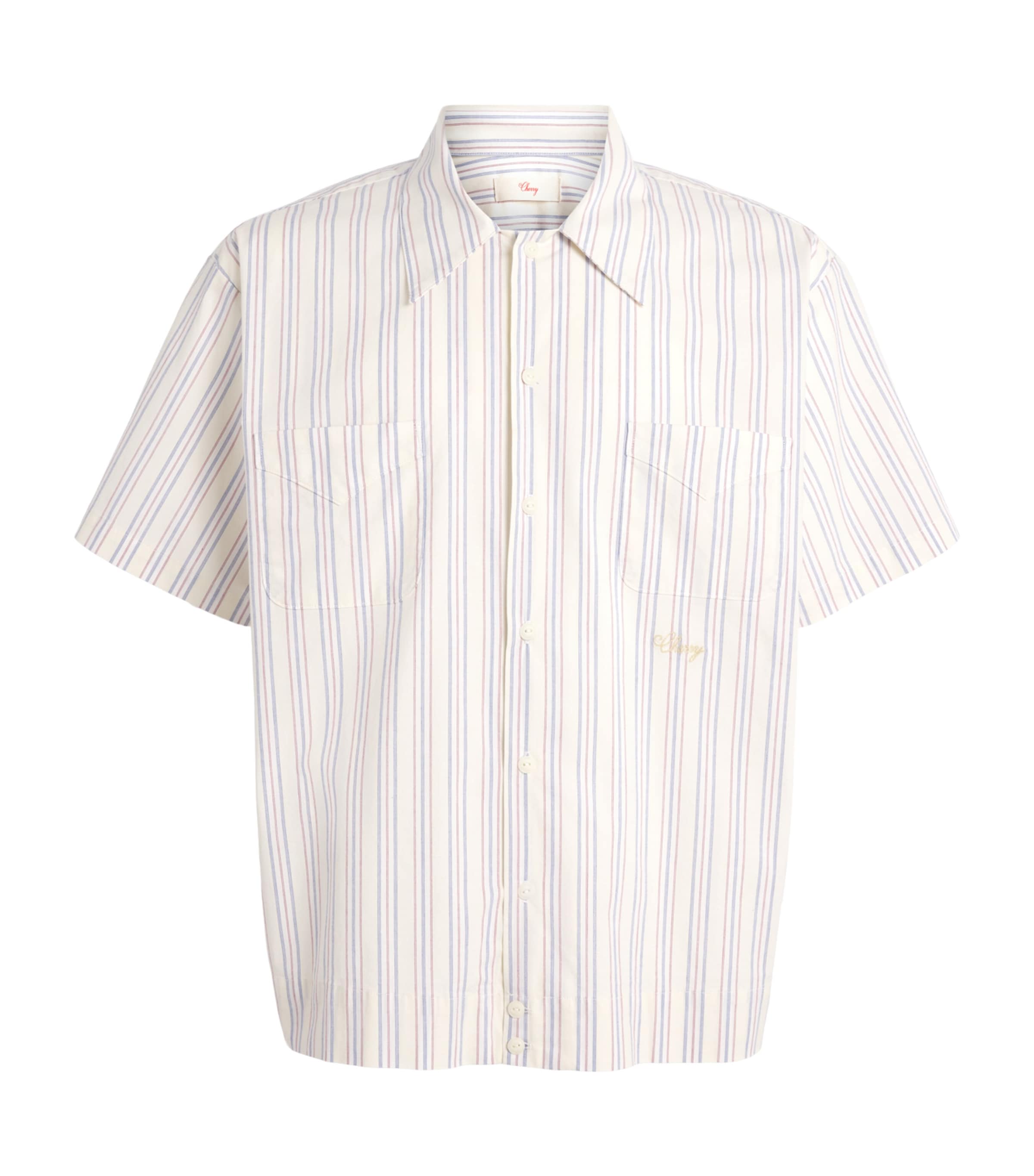 Cherry Los Angeles Mens Stripe Western Mechanic Shirt Image 1