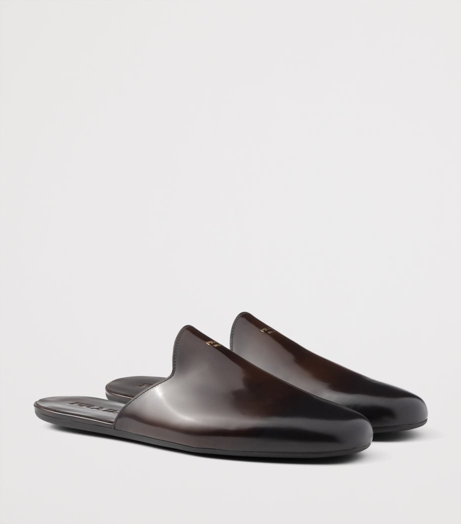 Brushed Leather Mules F0038 Image 2