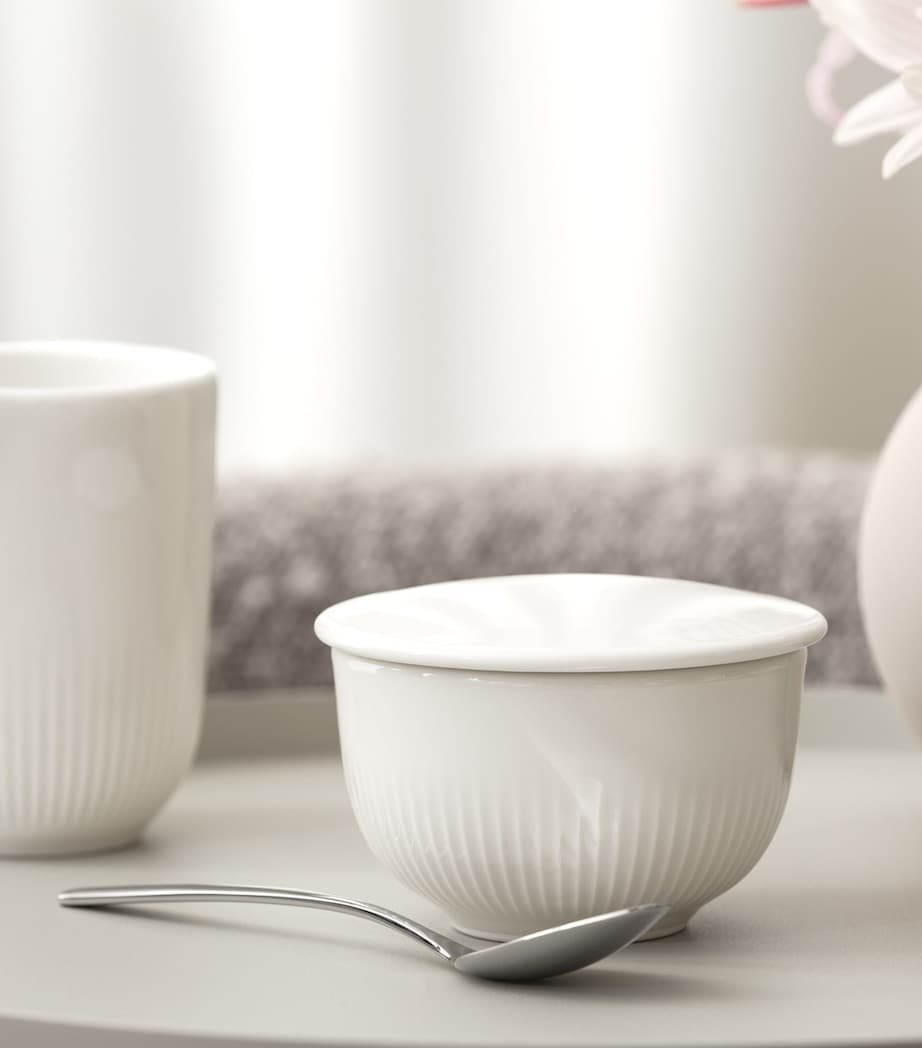 Porcelain Afina Sugar Bowl with Lid WHITE Image 4