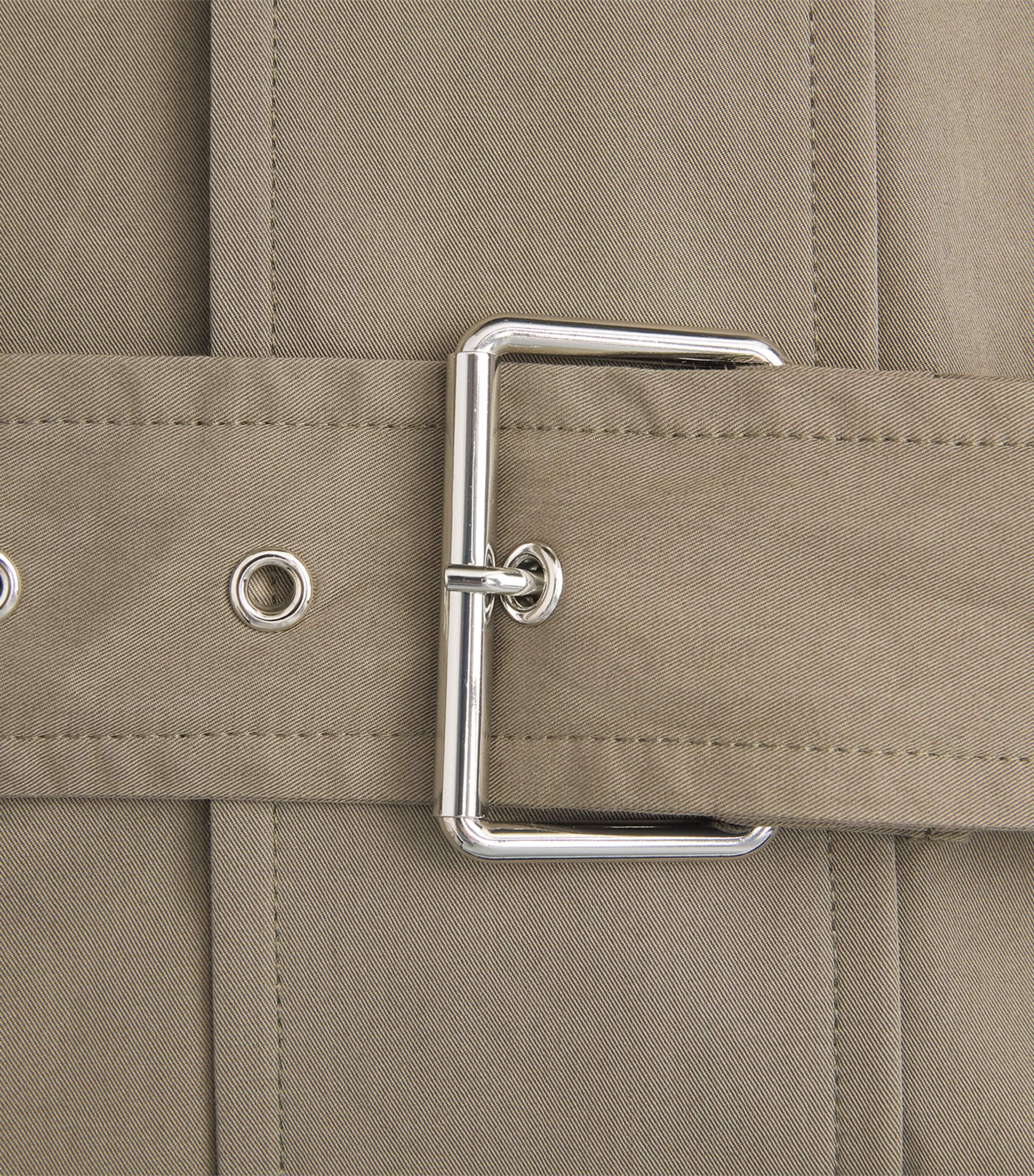 FRAME Womens The Field Short Trench Coat Army Image 6