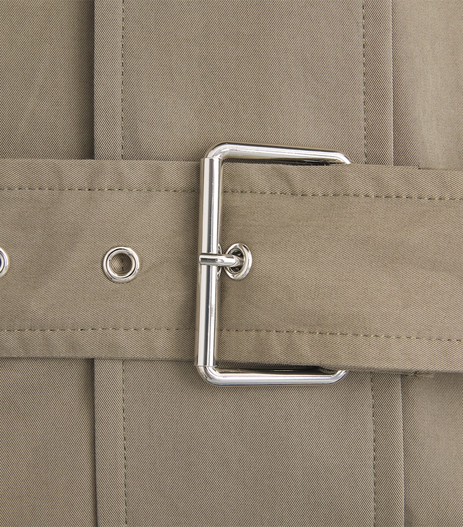 FRAME Womens The Field Short Trench Coat Army Image 6
