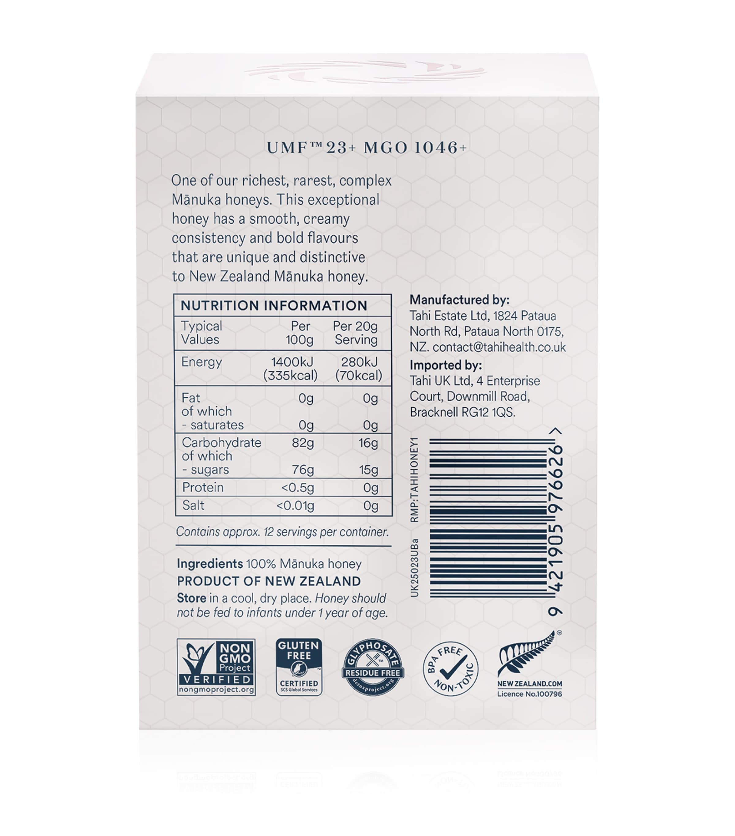 Manuka Honey UMF™ 23+ / MGO 1046+ (250g) NO COLOUR Image 2