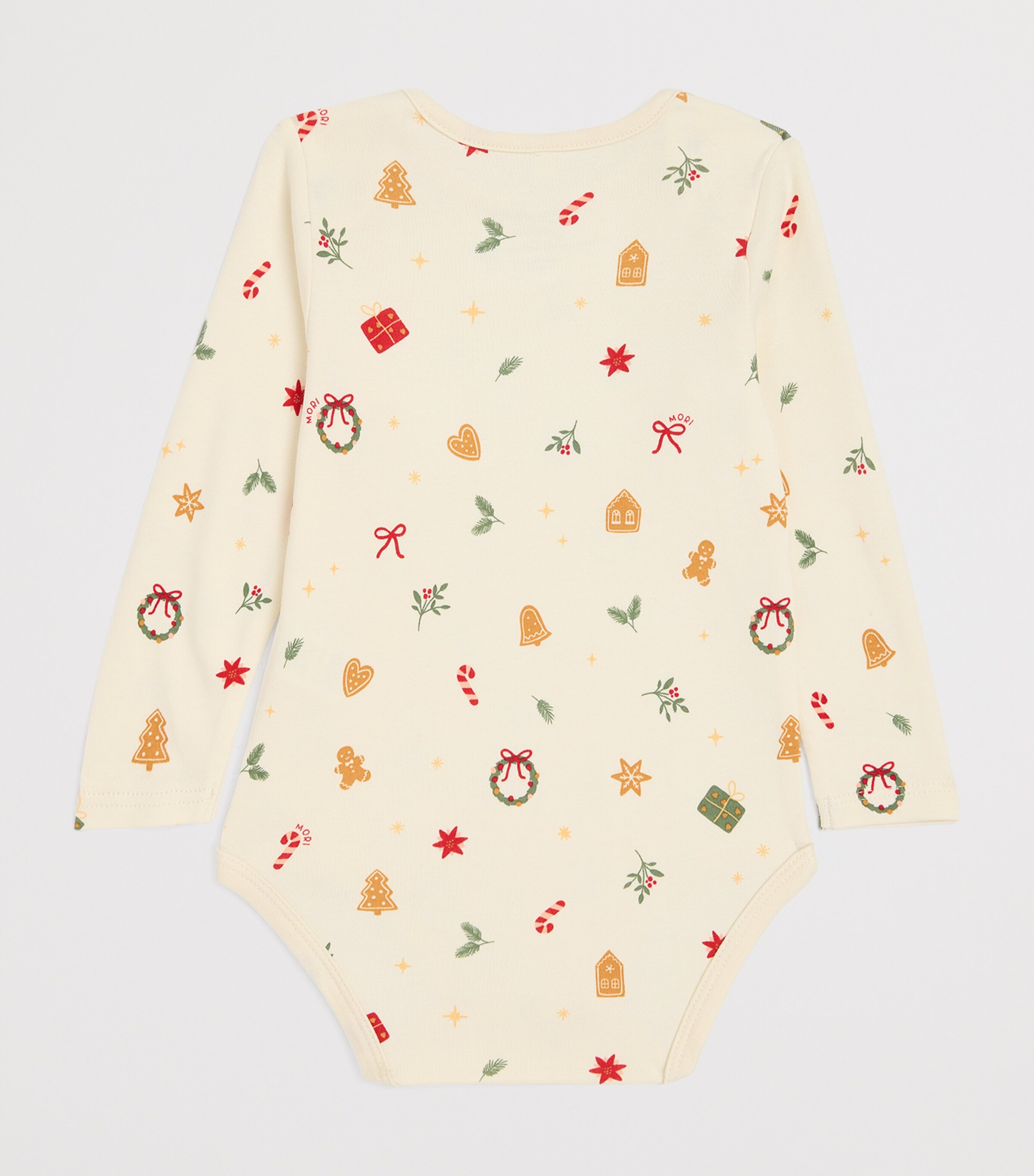 Bamboo-Organic Cotton Christmas Bodysuit (0-24 Months) WHITE CHRISTMAS Image 2