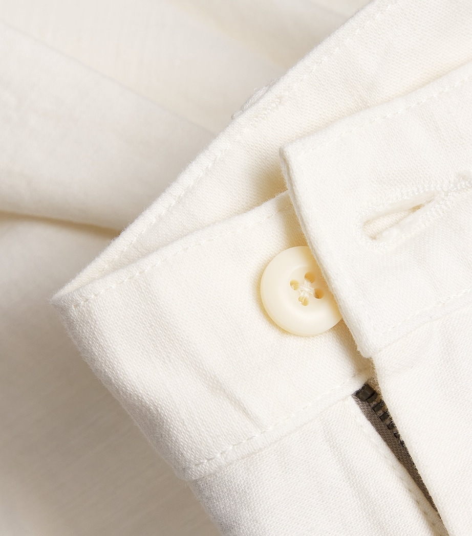 Cotton Straight Trousers ECRU Image 5