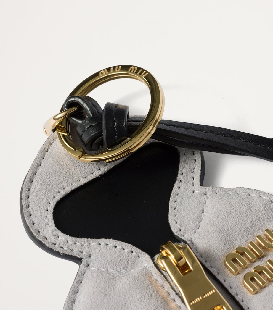 Suede Zip-Up Hoodie Keyring F0031 Image 4