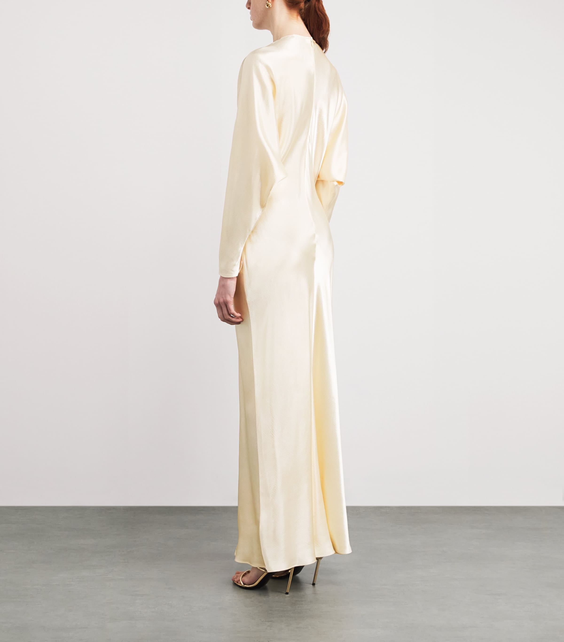 Satin Naomie Maxi Dress CREAM Image 3