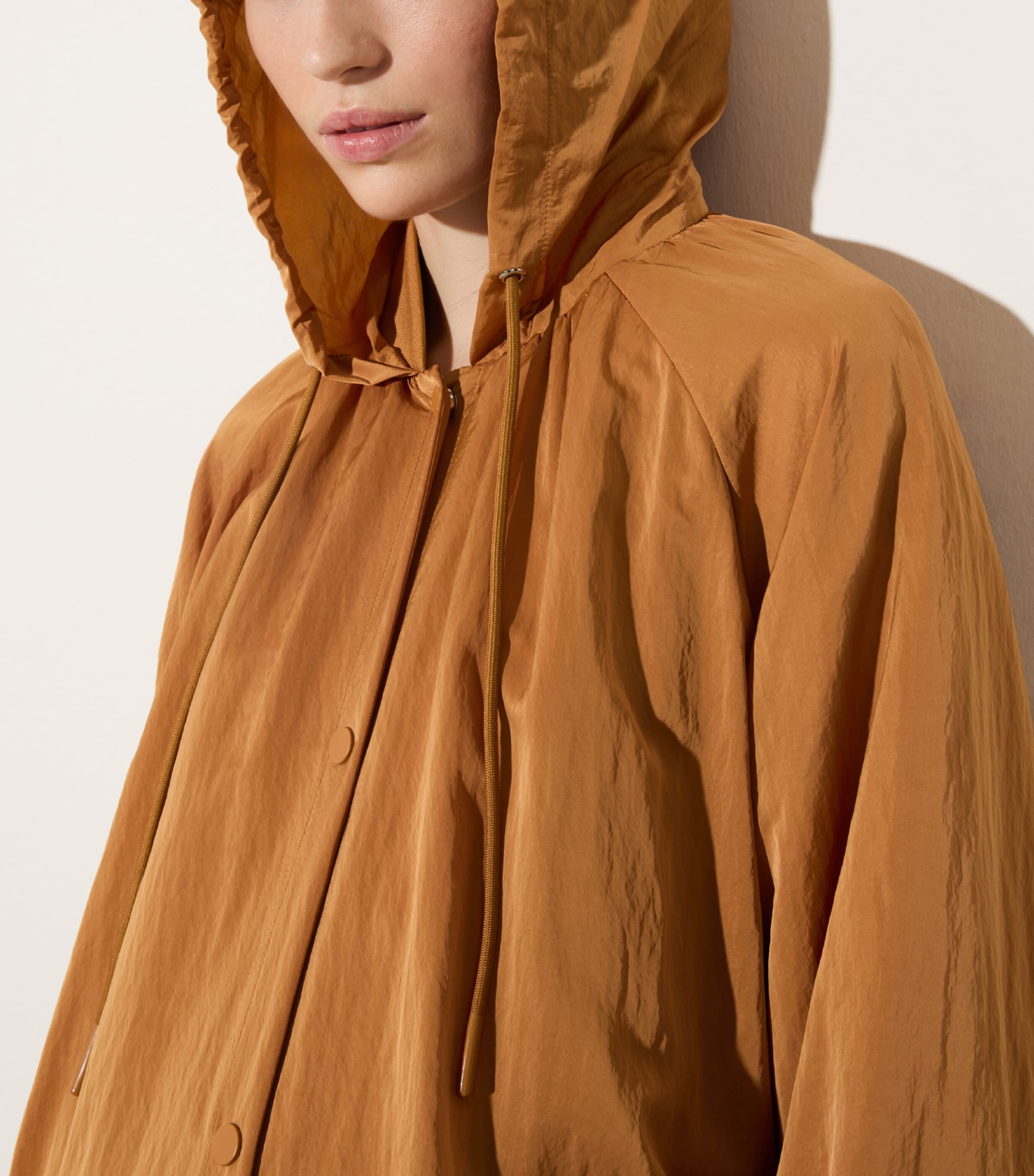 Hooded Longline Raincoat TERRA COTTA Image 6