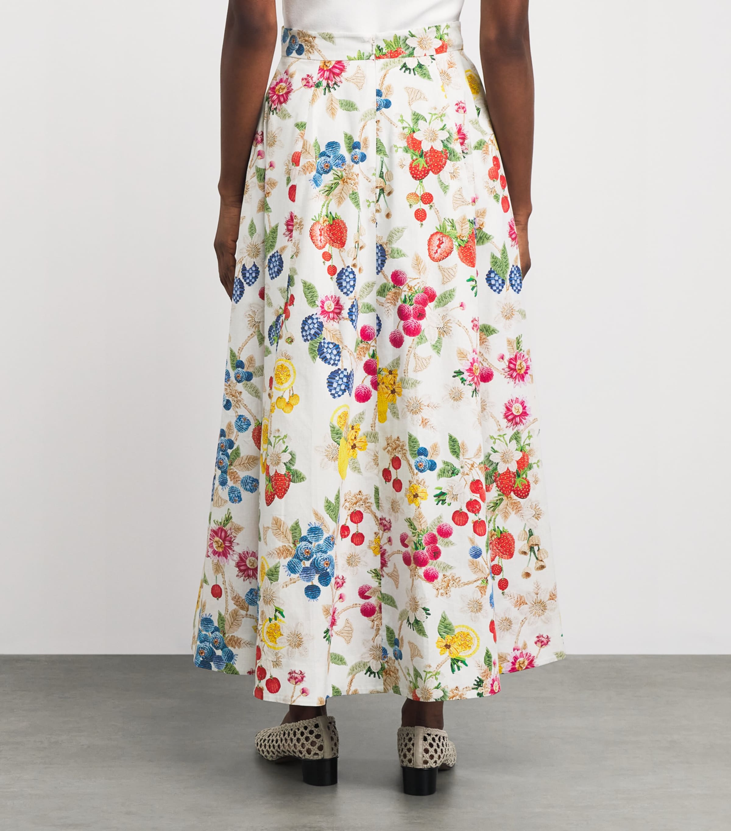 Mary Katrantzou Womens Stretch-Cotton Stowe Maxi Skirt Fruitavola Aop Image 5