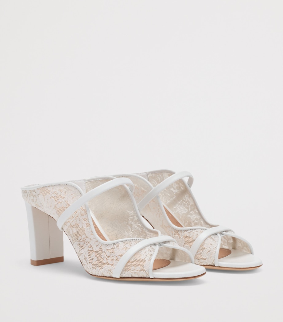 Malone Souliers Lace Norah Heeled Sandals 70 White Image 3