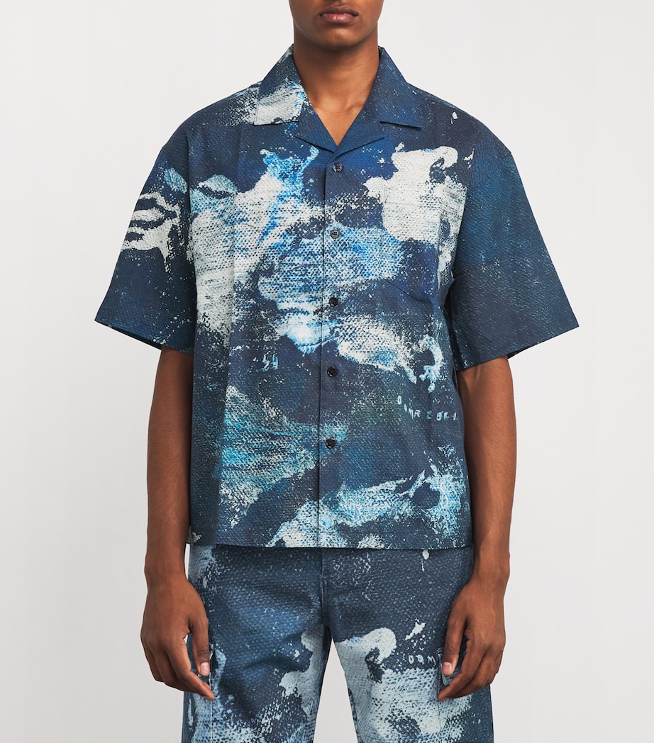 Linen-Cotton Deep Shirt BLUE Image 3