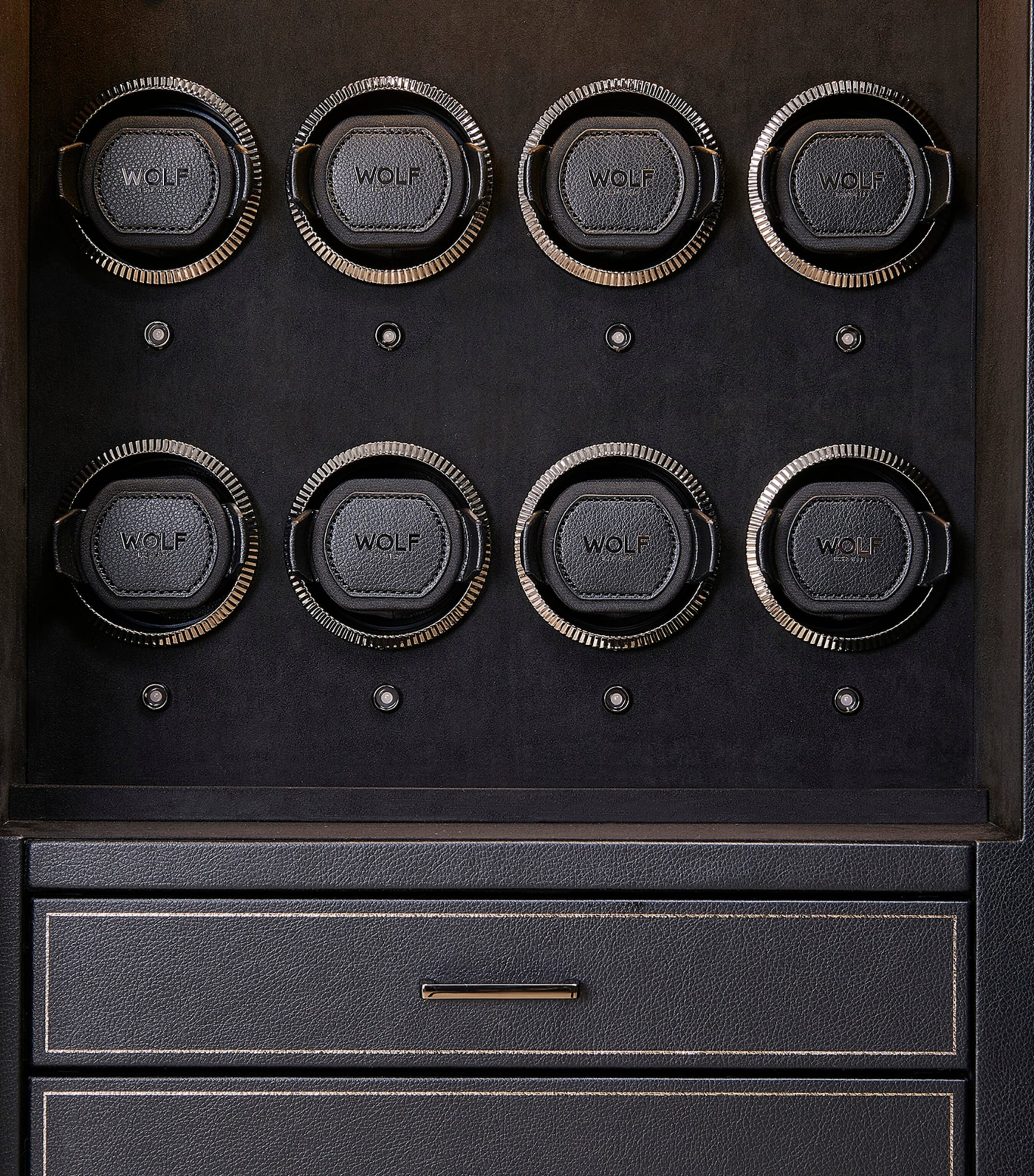 WOLF Athos 12 Piece Watch Winder and Jewellery Safe Black Image 3
