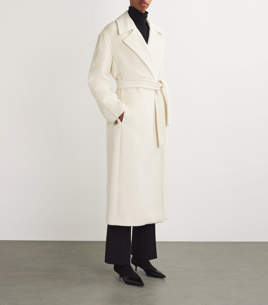 Wool-Blend Belted Coat WHITE Image 2