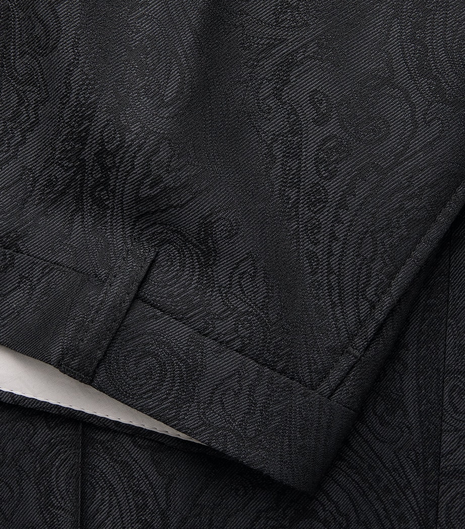 Etro Womens Wool Paisley Trousers Black Image 6