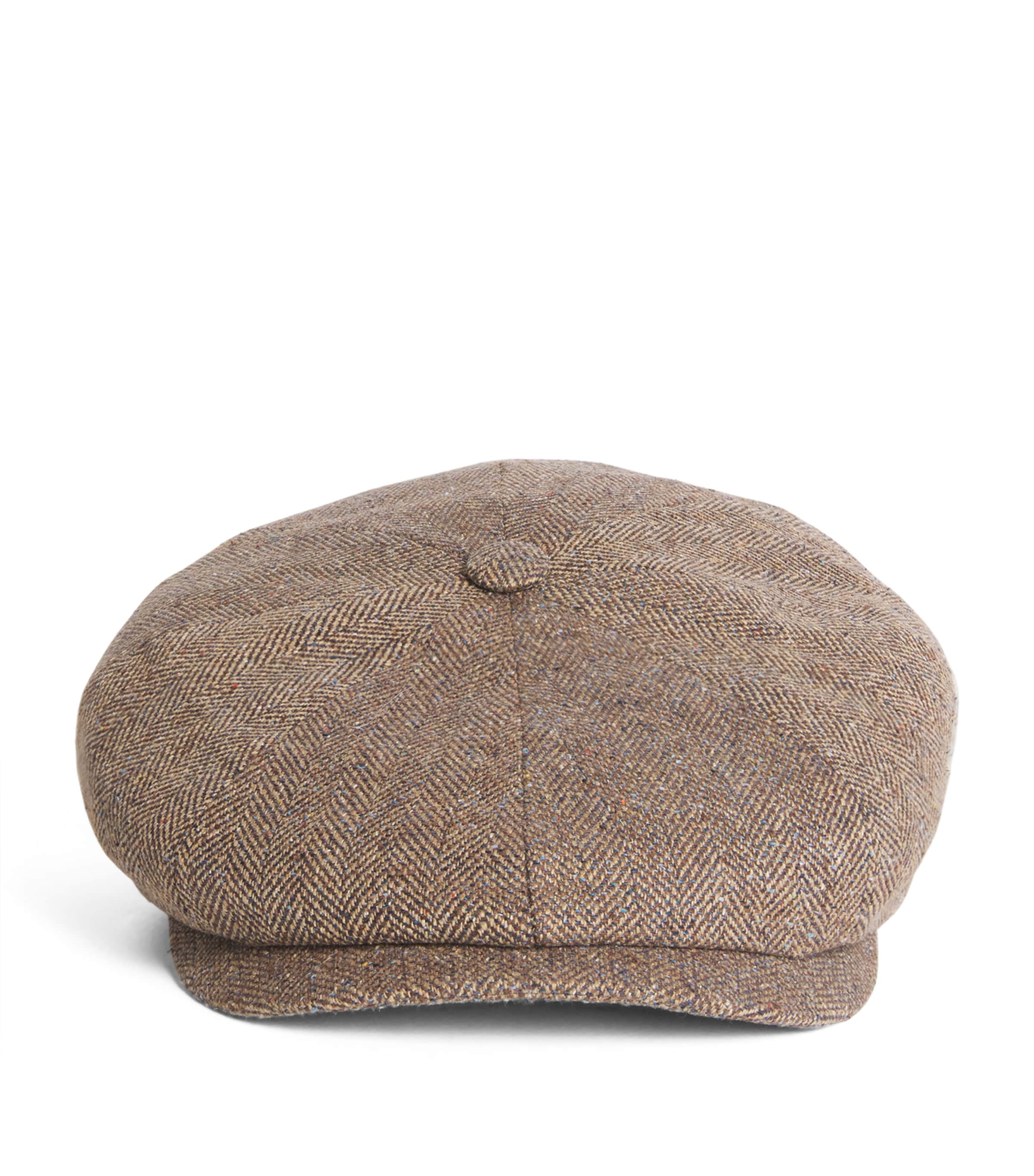 Stetson Silk Hatteras Flat Cap In Brown