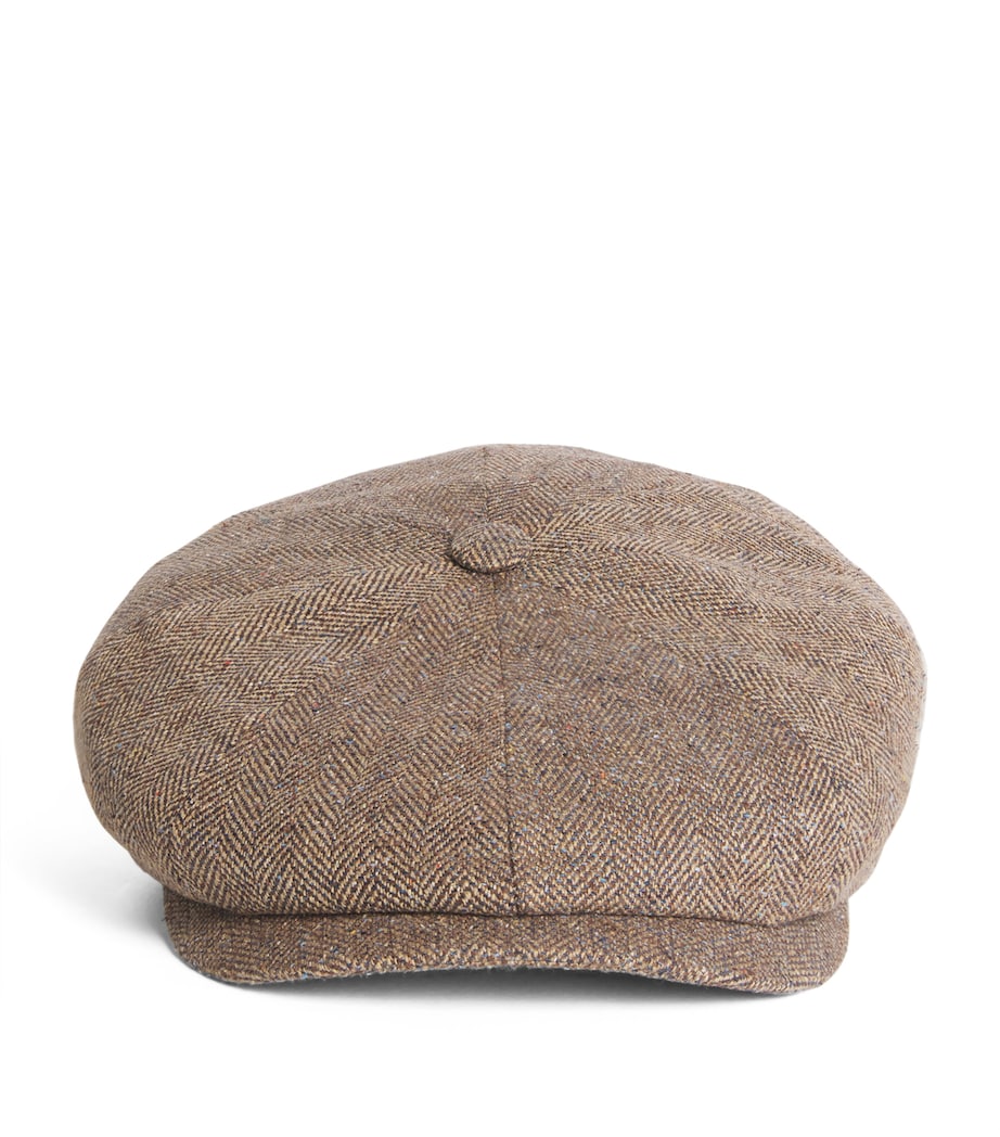 Silk Hatteras Flat Cap 361 - BROWN Image 1