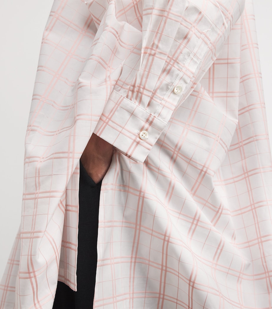 Jacquard Check Wide A-Line Shirt PNKCHK Image 6