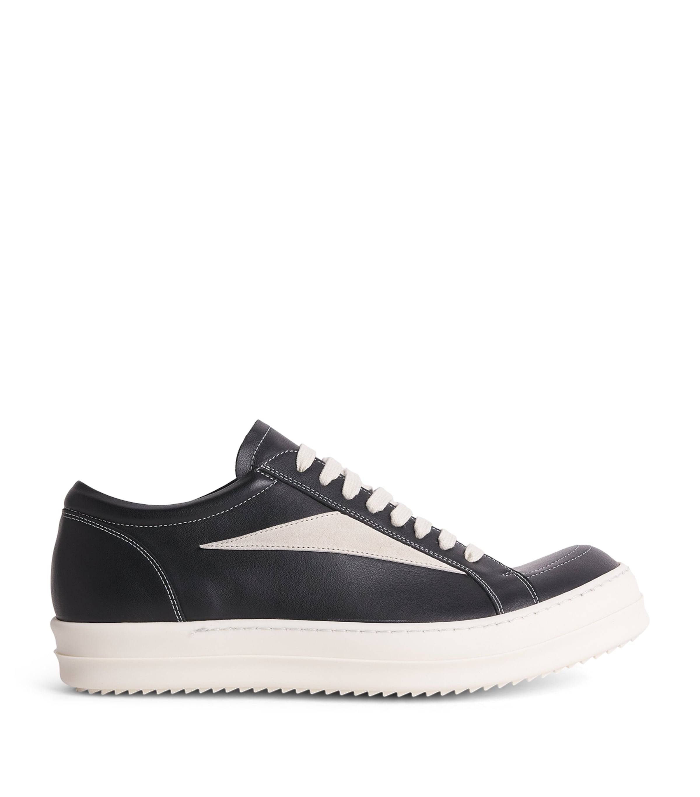 Rick Owens Leather Vintage Sneakers Black/milk Image 1