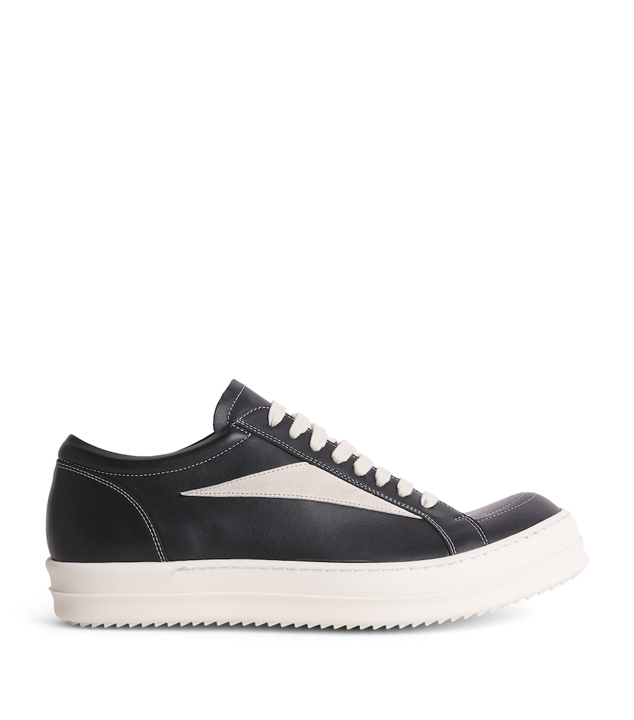 Rick Owens Leather Vintage Sneakers Black/milk Image 1