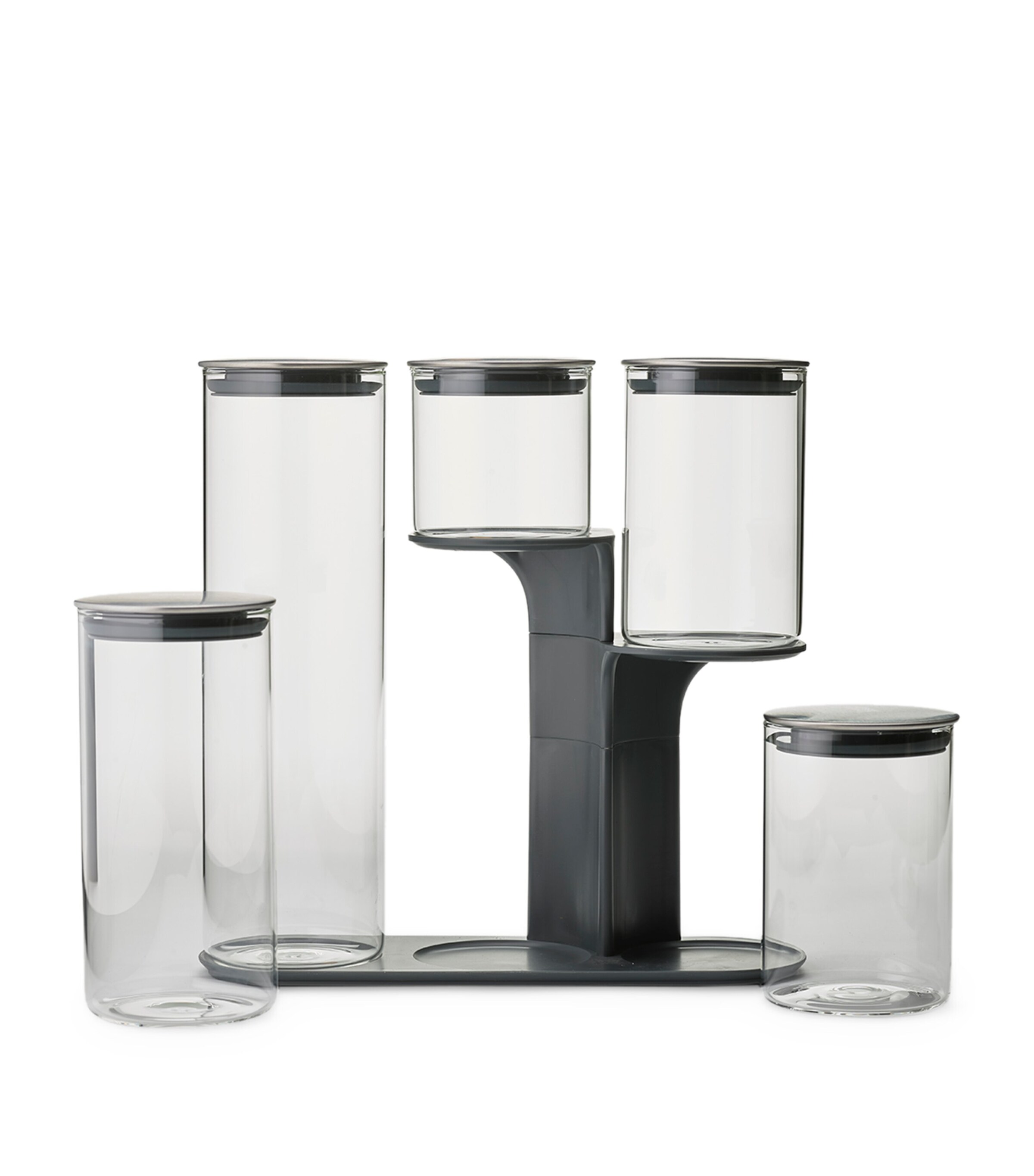 Joseph Joseph Glass Kitchen Jars and Stand (Set of 5) Glass Image 6