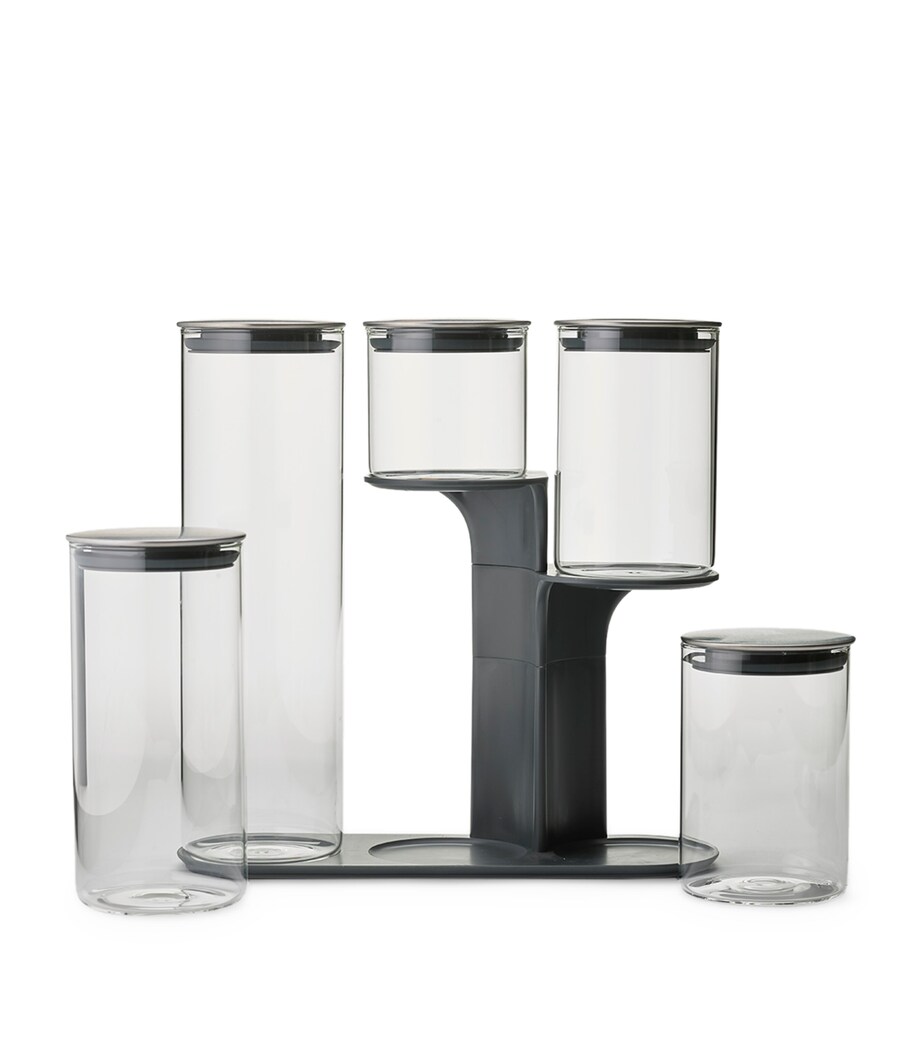 Joseph Joseph Glass Kitchen Jars and Stand (Set of 5) Glass Image 6