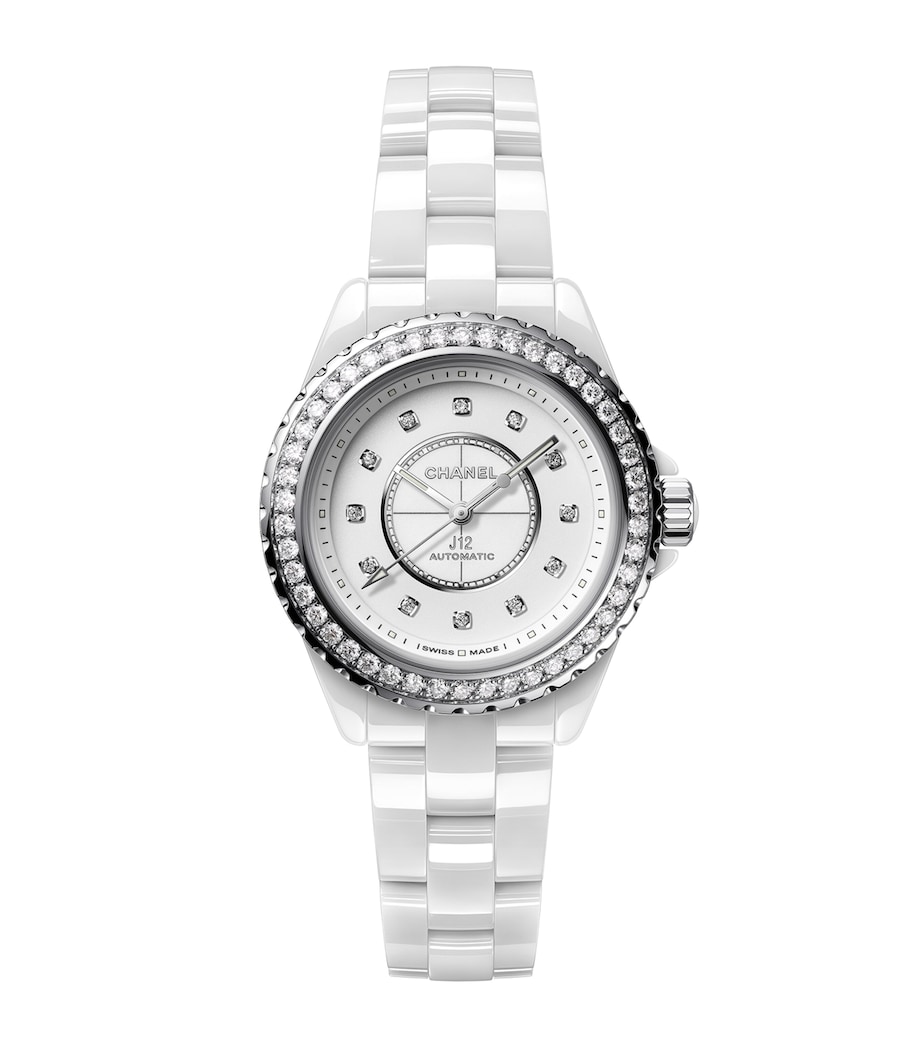 Ceramic, Steel and Diamond J12 Calibre 12.2 Watch 33mm WHITE Image 1