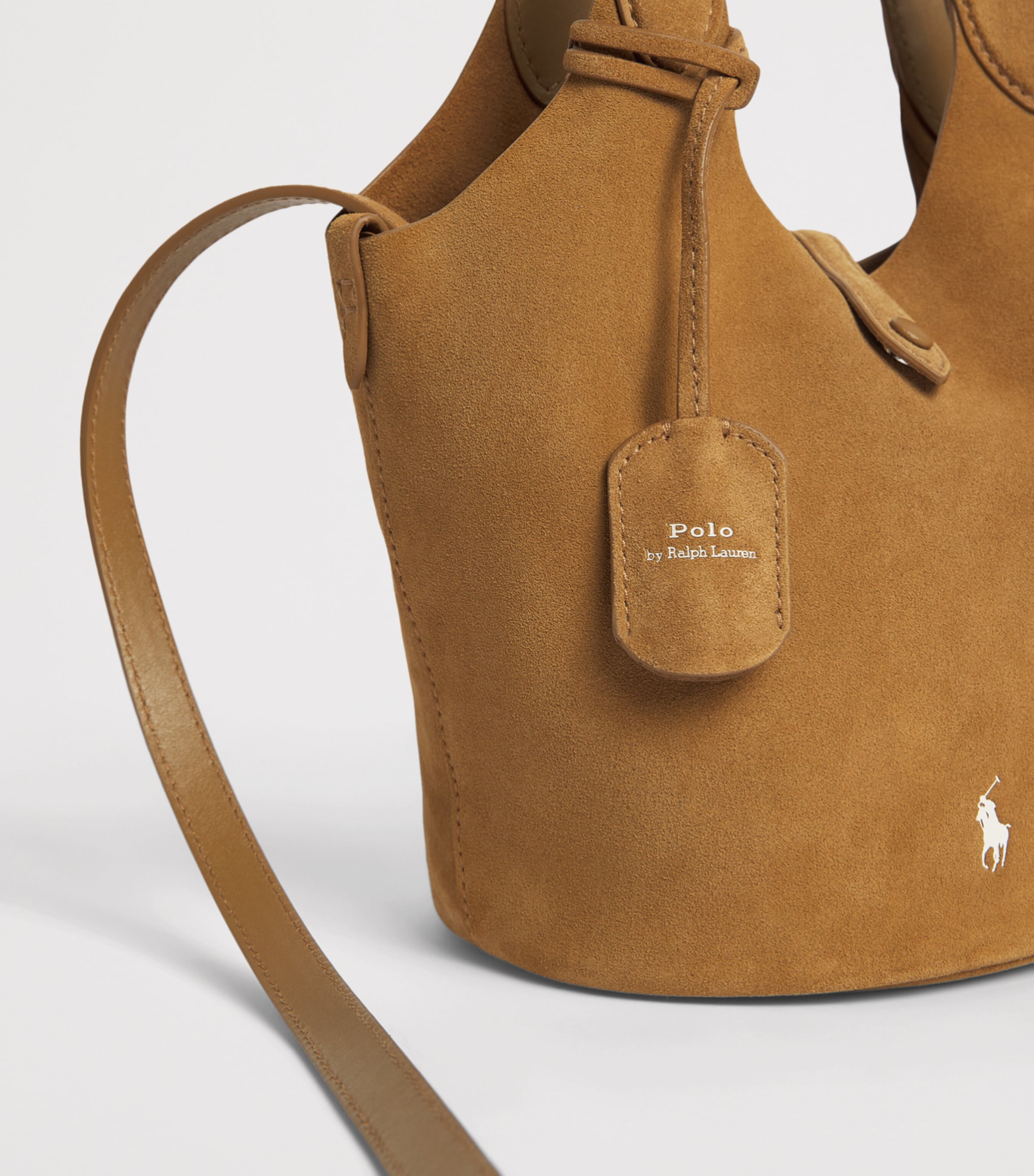 Polo Ralph Lauren Small Suede Polo Play Cross-Body Bag Caramel Image 5