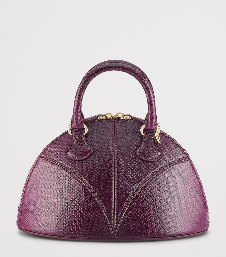 Bvlgari Small Leather Marquise Top-Handle Bag Purple Image 3