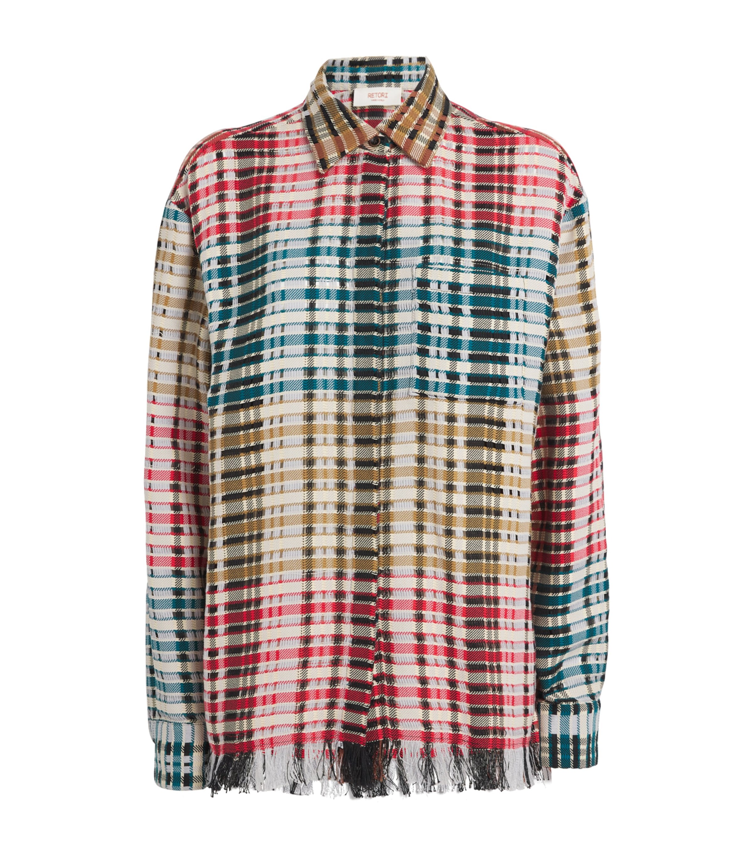 RETORI Womens Cotton Check Shirt Rainbow Image 1