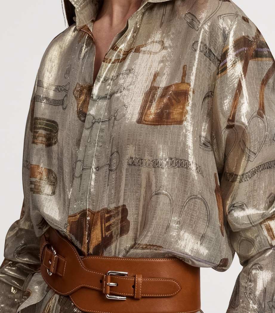 Lamé Equestrian Print Evelina Shirt PALLADIUM MULTI Image 8