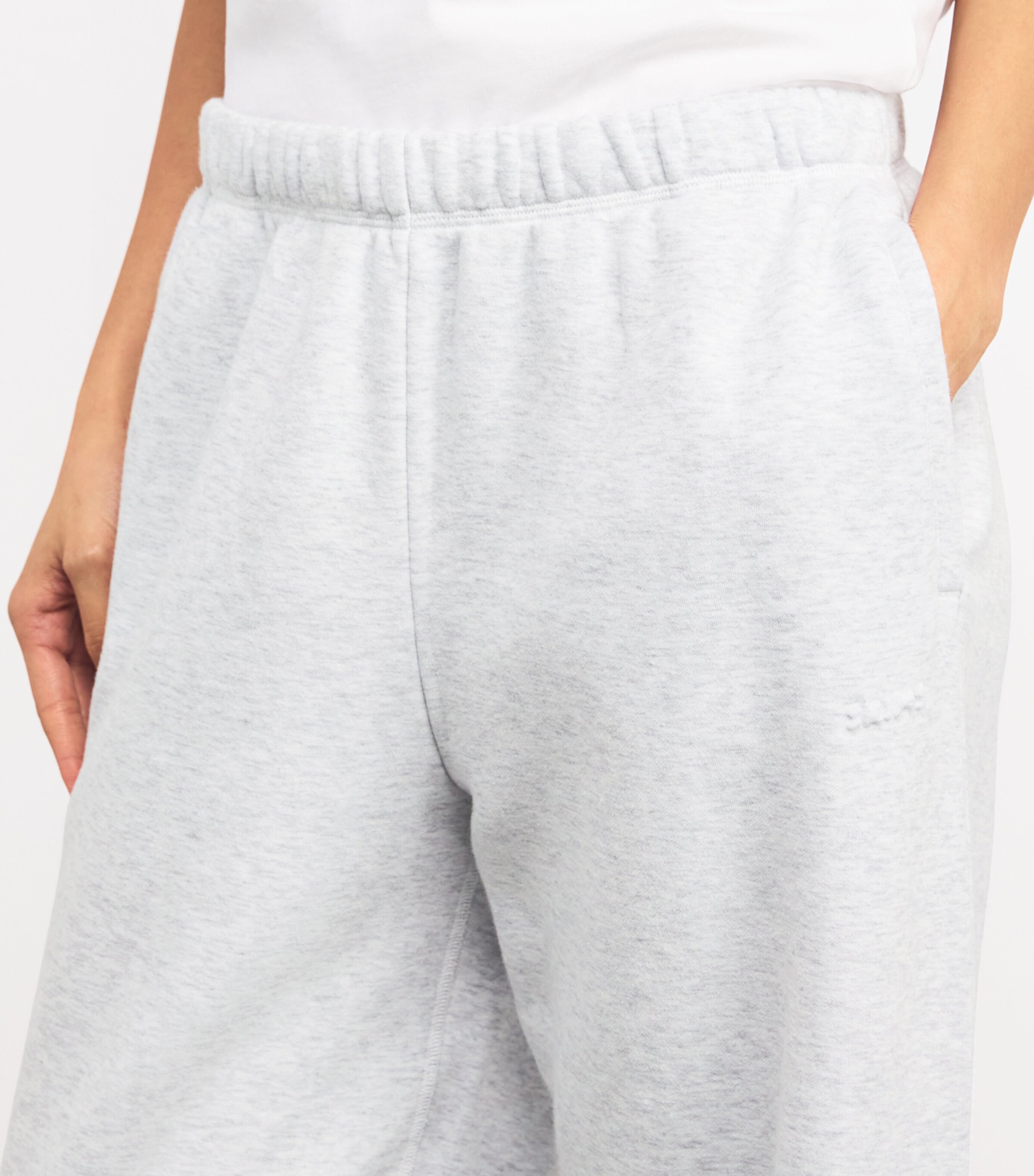 Cotton-Blend Fleece Straight Sweatpants LIGHT HEATHER GREY Image 6