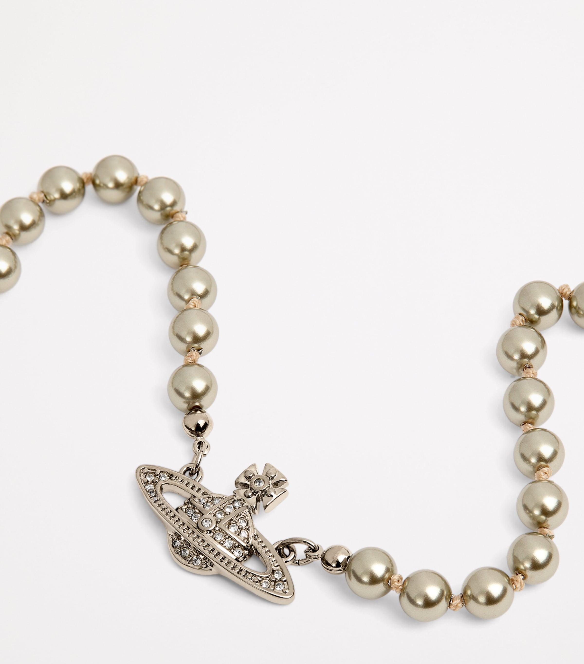 Vivienne Westwood Mini Embellished Bas Relief Pearl Necklace