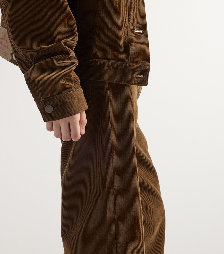 Prada Womens Corduroy Wide-Leg Trousers Image 5