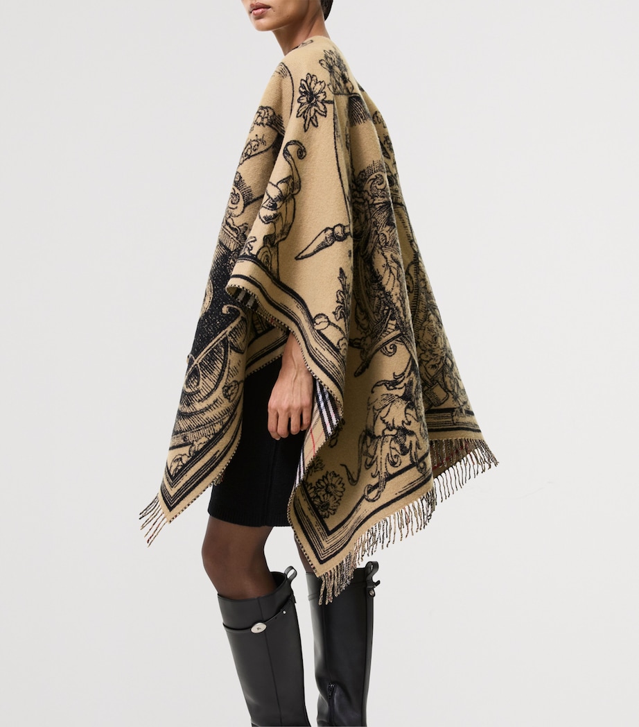 Burberry Wool Reversible Check EKD Cape Archive Beige Image 3