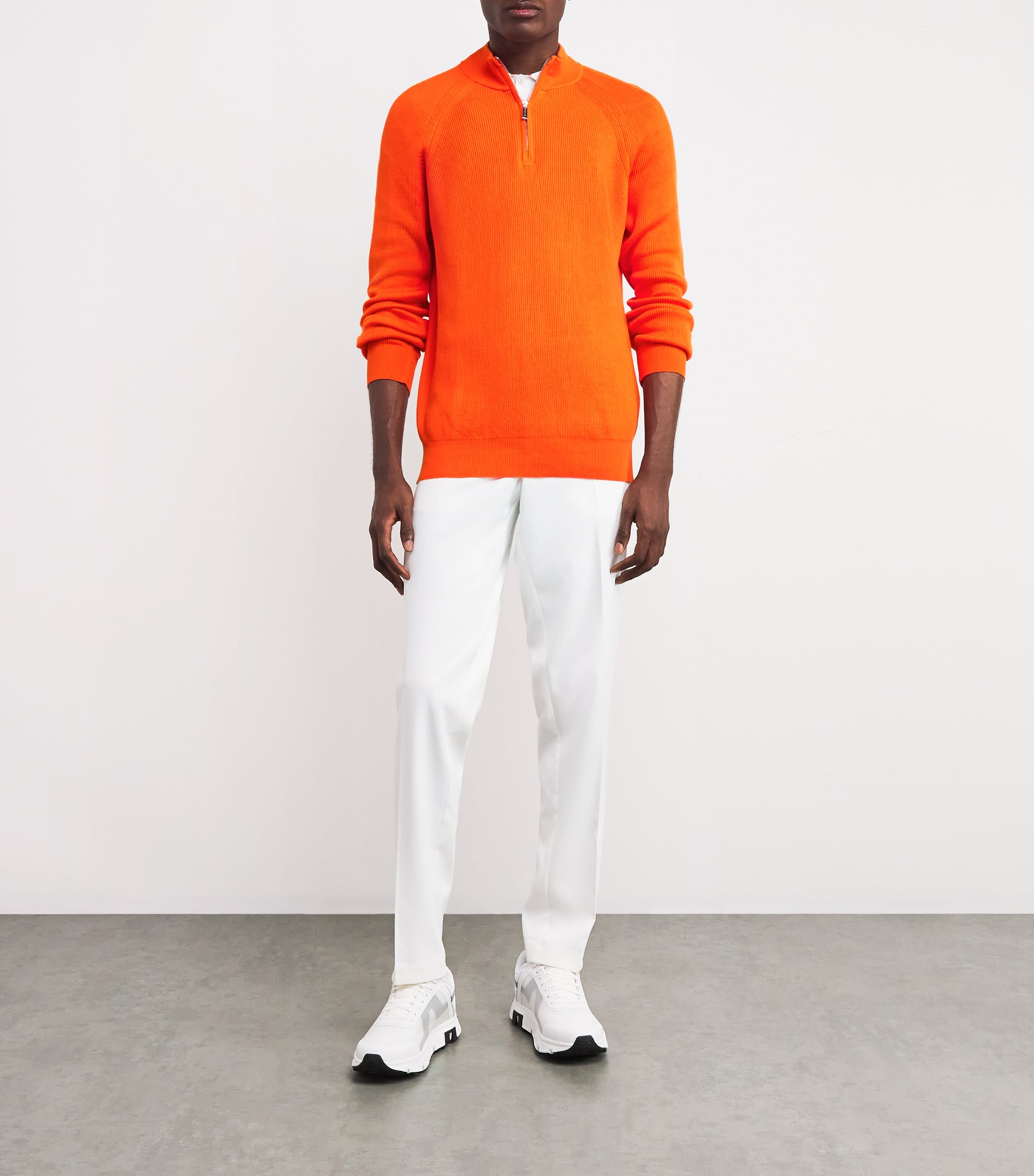 Cotton Quarter-Zip Sweater U0800-ARANCIO Image 2