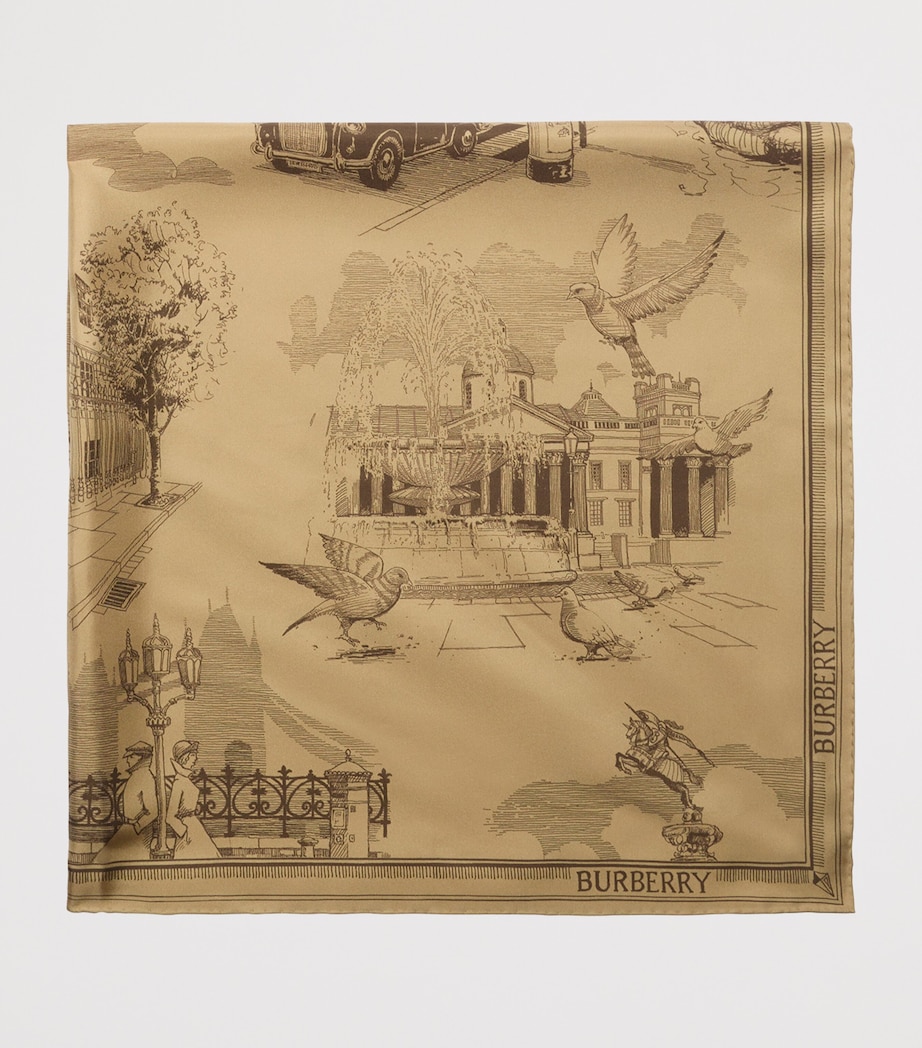 Silk London Landmarks Scarf SAND Image 5