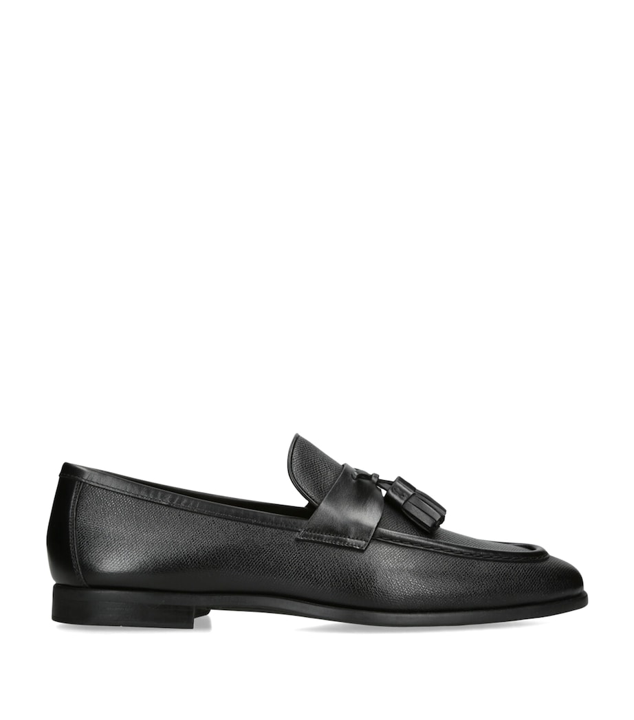Leather Aston Tassel Loafers BLACK Image 1