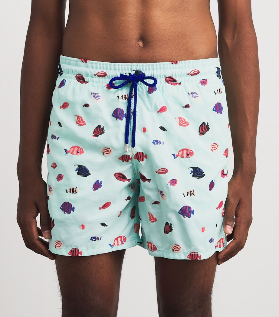 Embroidered Fishy Dance Swim Shorts 344CELADON Image 2
