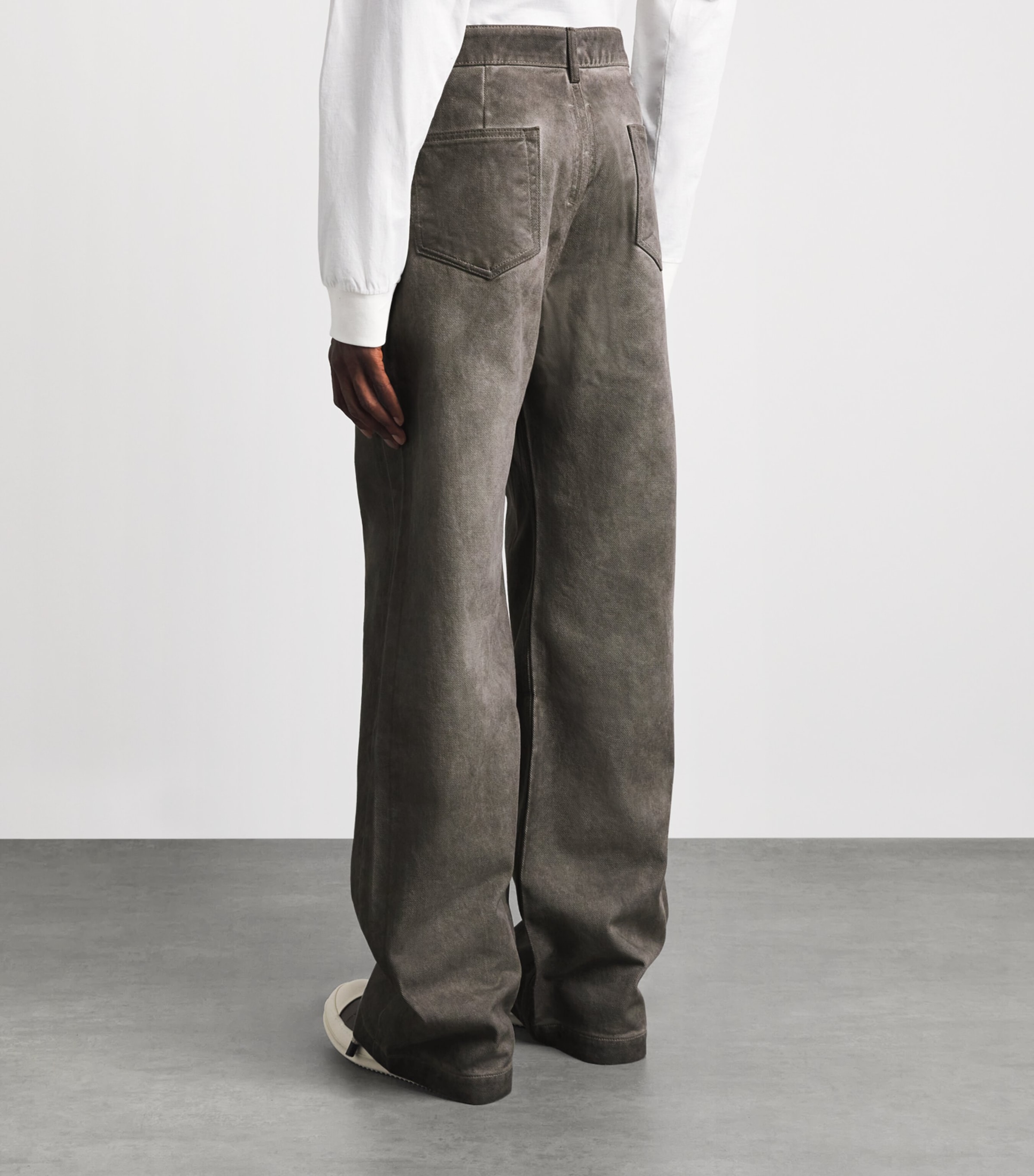 Rick Owens Mens Geth Wide-Leg Jeans Dark Dust Image 5