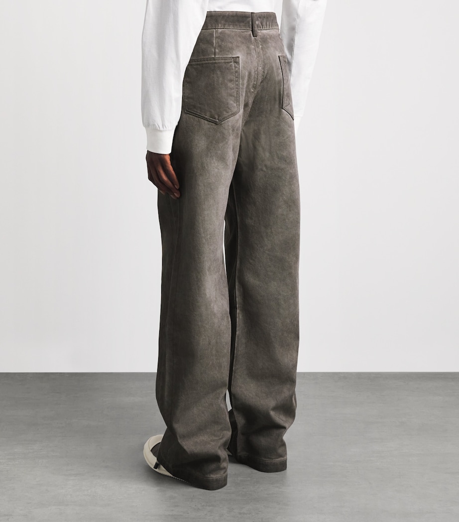 Rick Owens Mens Geth Wide-Leg Jeans Dark Dust Image 5