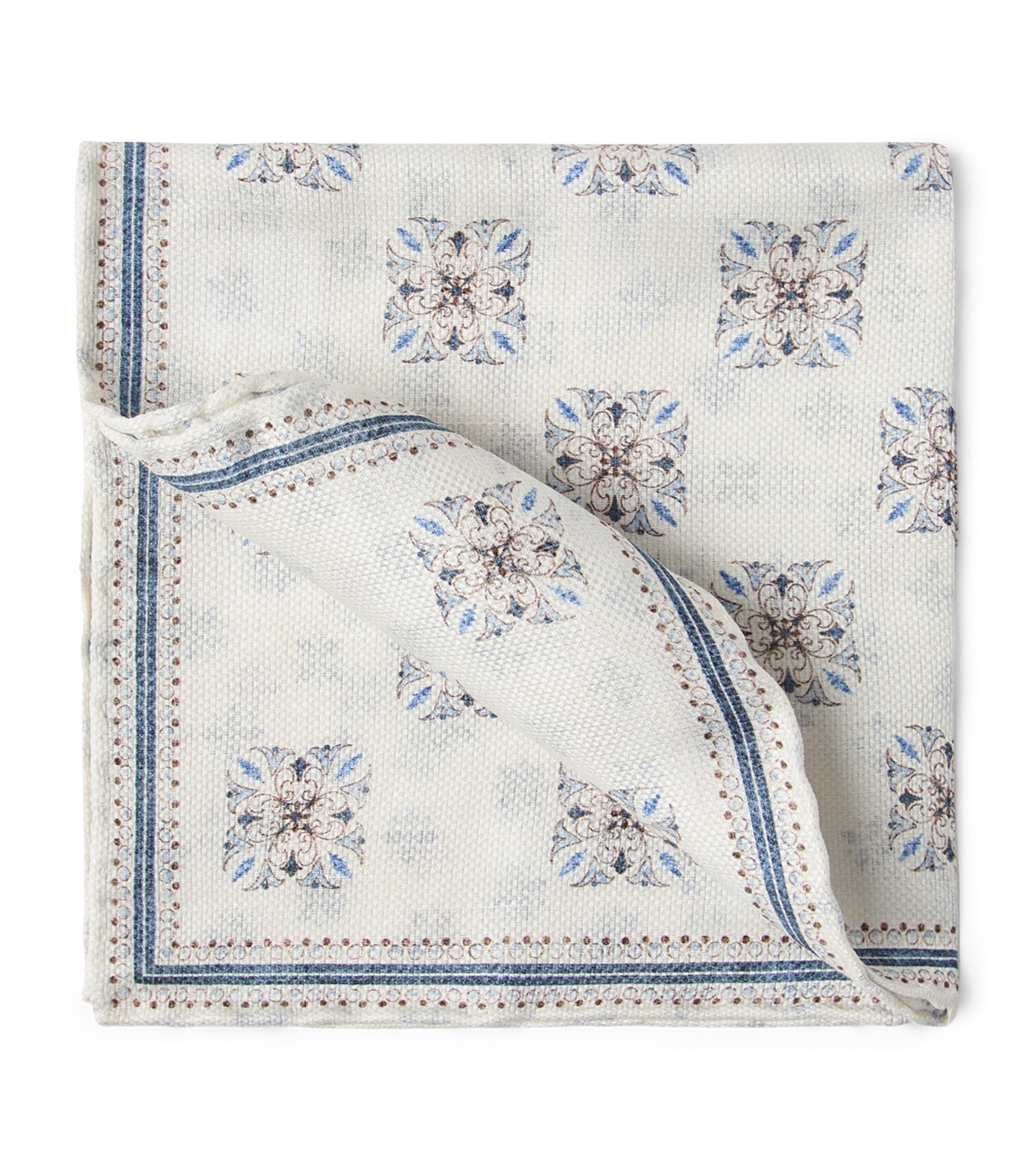 Brunello Cucinelli Graphic-print Finished-edge Pocket Square In Beige