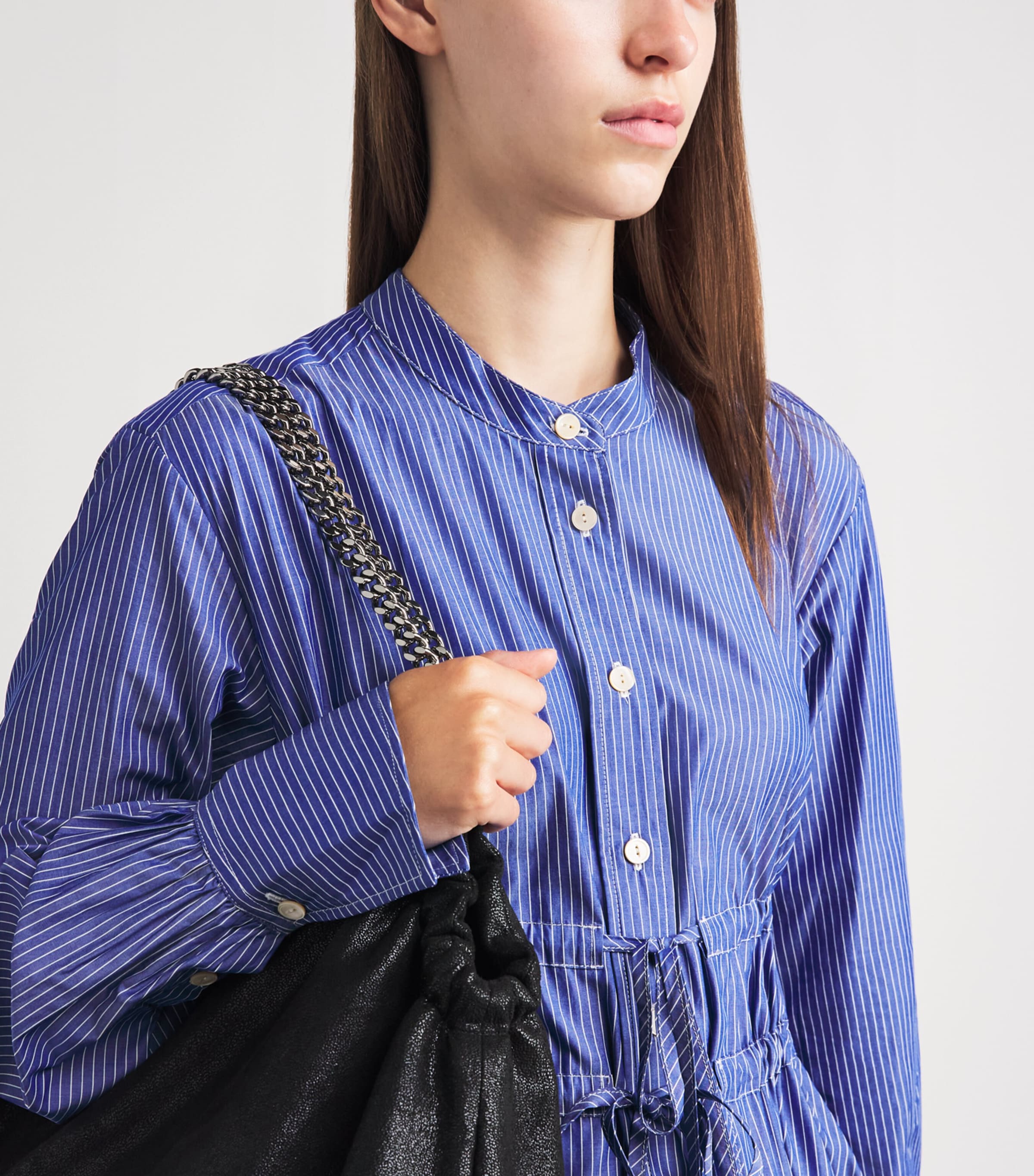 Palmer//Harding Womens Cotton Poplin Striped Clarity Maxi Dress Blu Blu Cttn Pn Strp Image 5