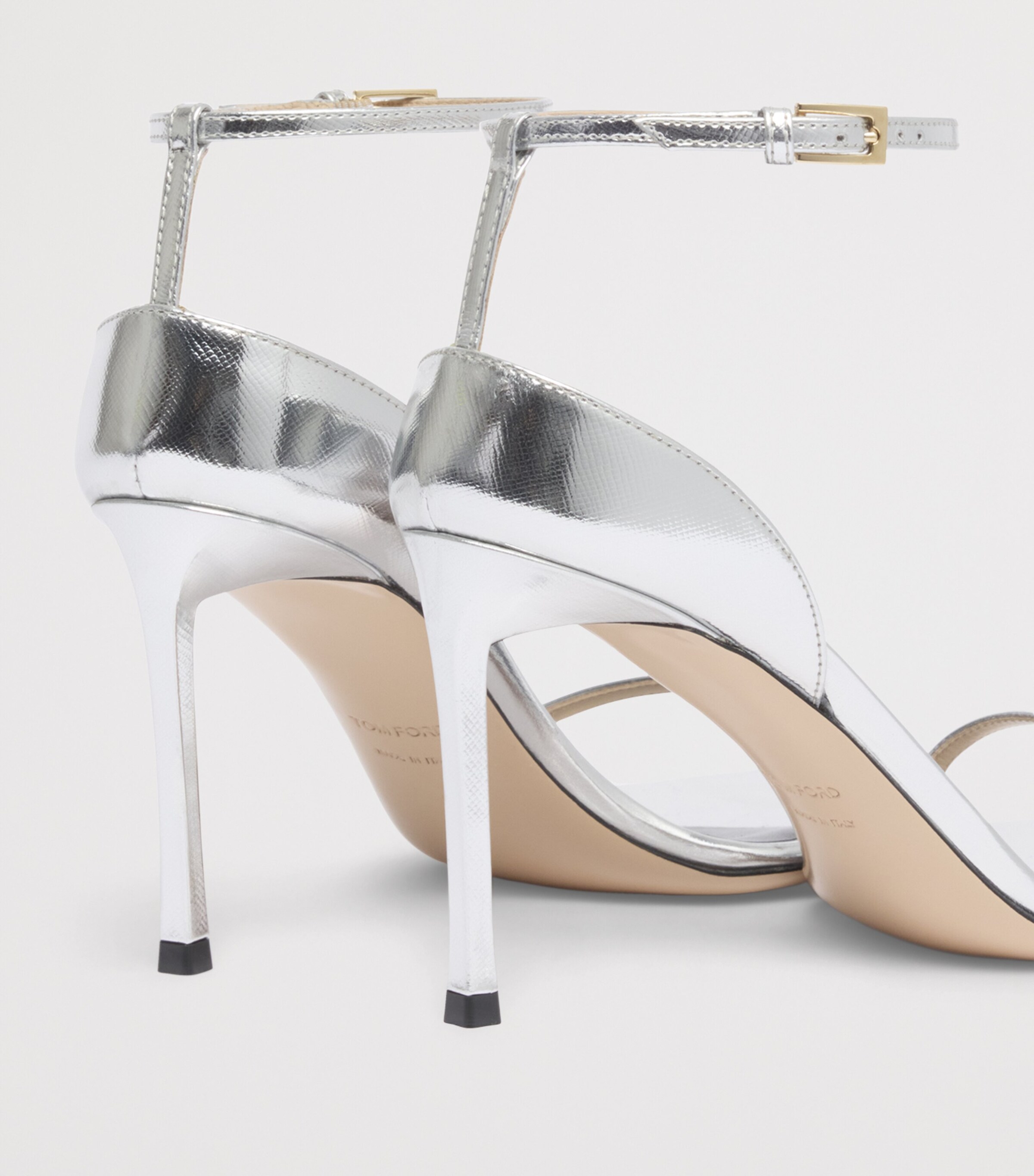 TOM FORD Metallic Leather Heeled Sandals Taa Image 4