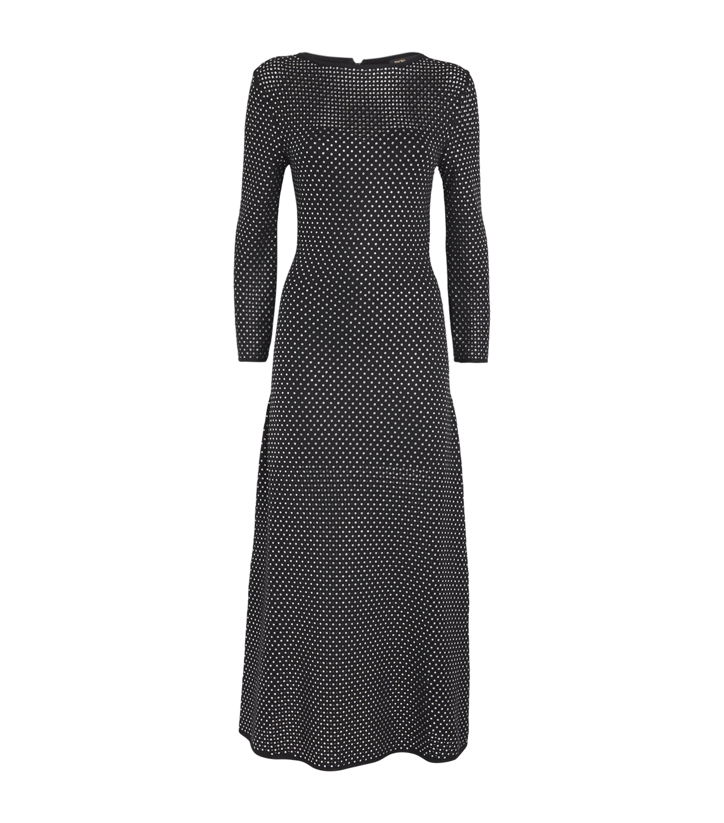 Shop Maje Crystal-embellished Maxi Dress In Black